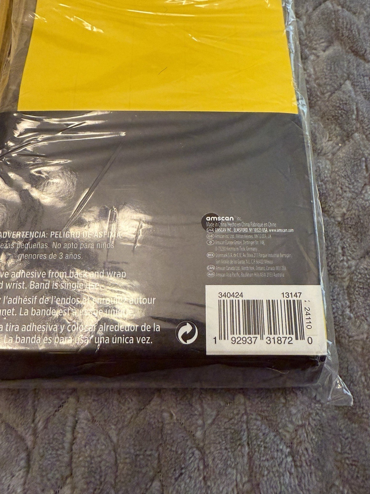 Solid Yellow Wristbands 1000 Pack Secure Sequentially Numbered Glow Black NEW