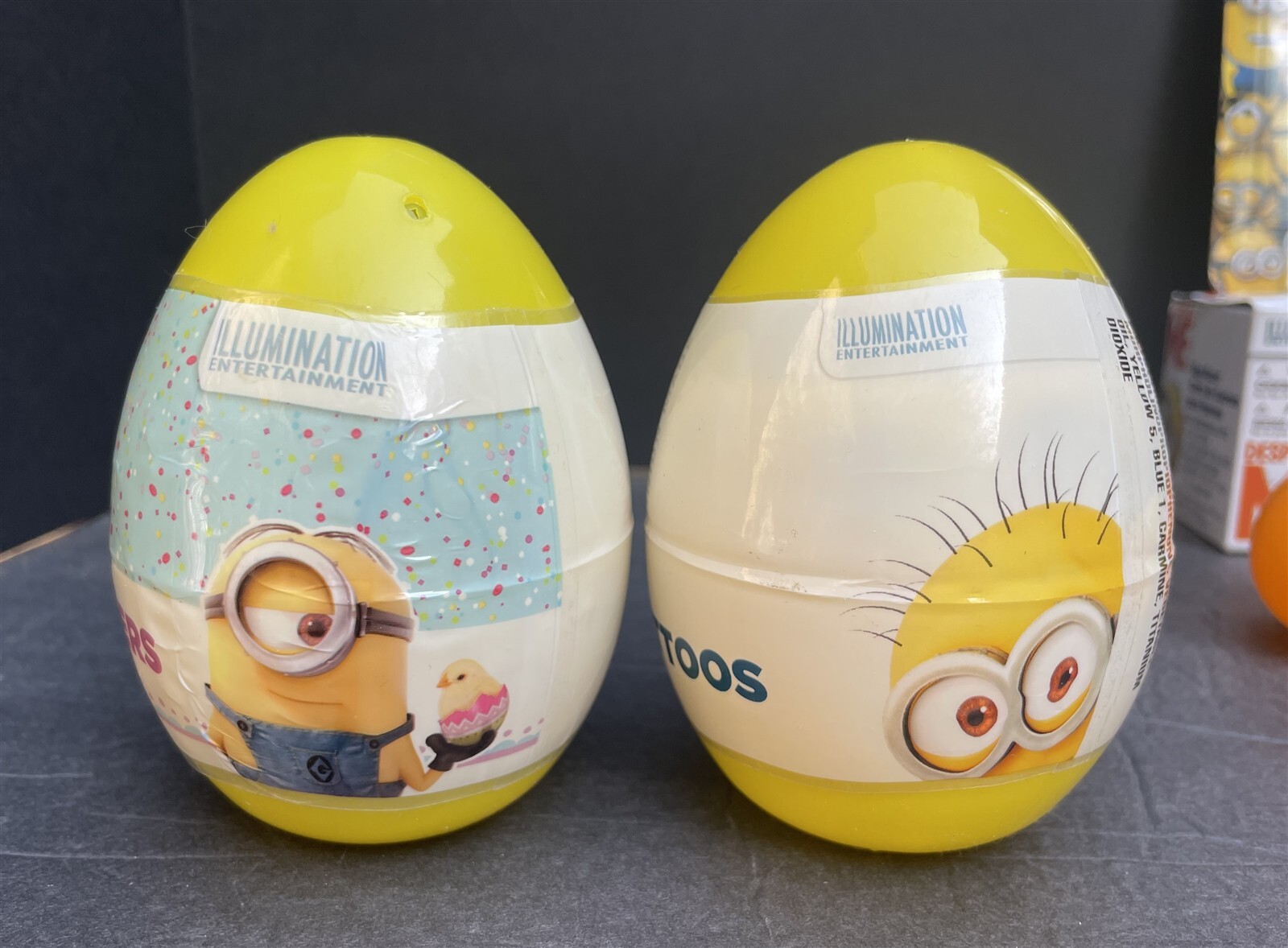Easter Basket Lot: Minions Egg Racer Car*Tattoos*Stickers*Eraser + Fillable Eggs