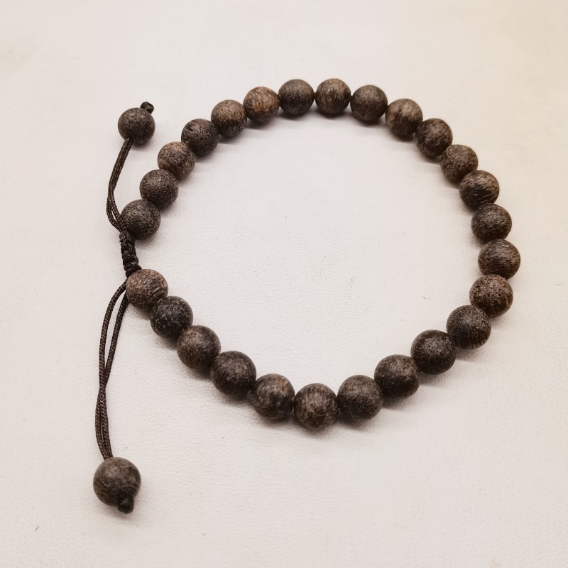 Fashion Agarwood 7mm Bead Bracelet Chinese Luck Meditation Mala Unisex Jewelry