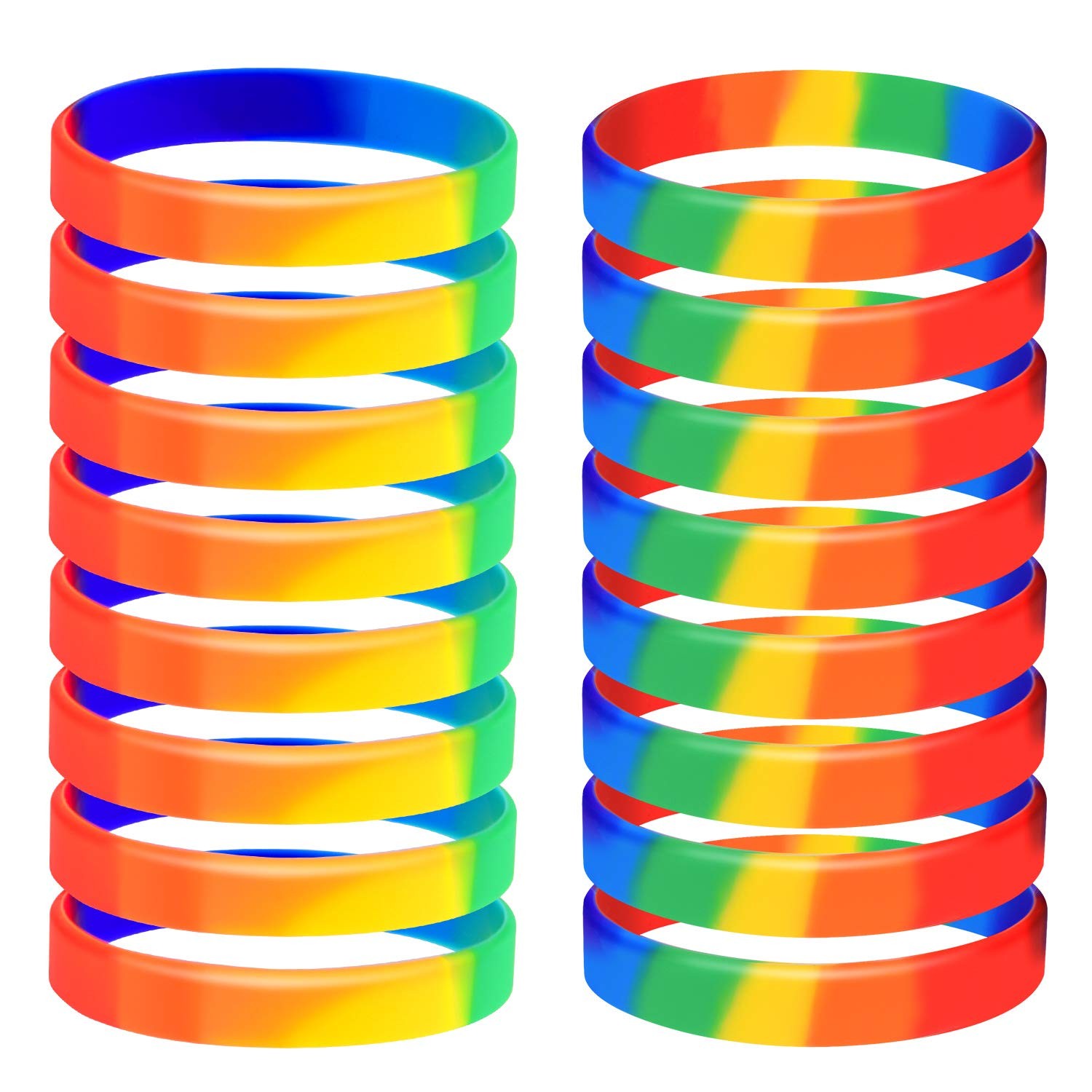 20pcs Gay Pride Wristbands LGBT Lesbian Rainbow Wristbands Silicone Sports Br…