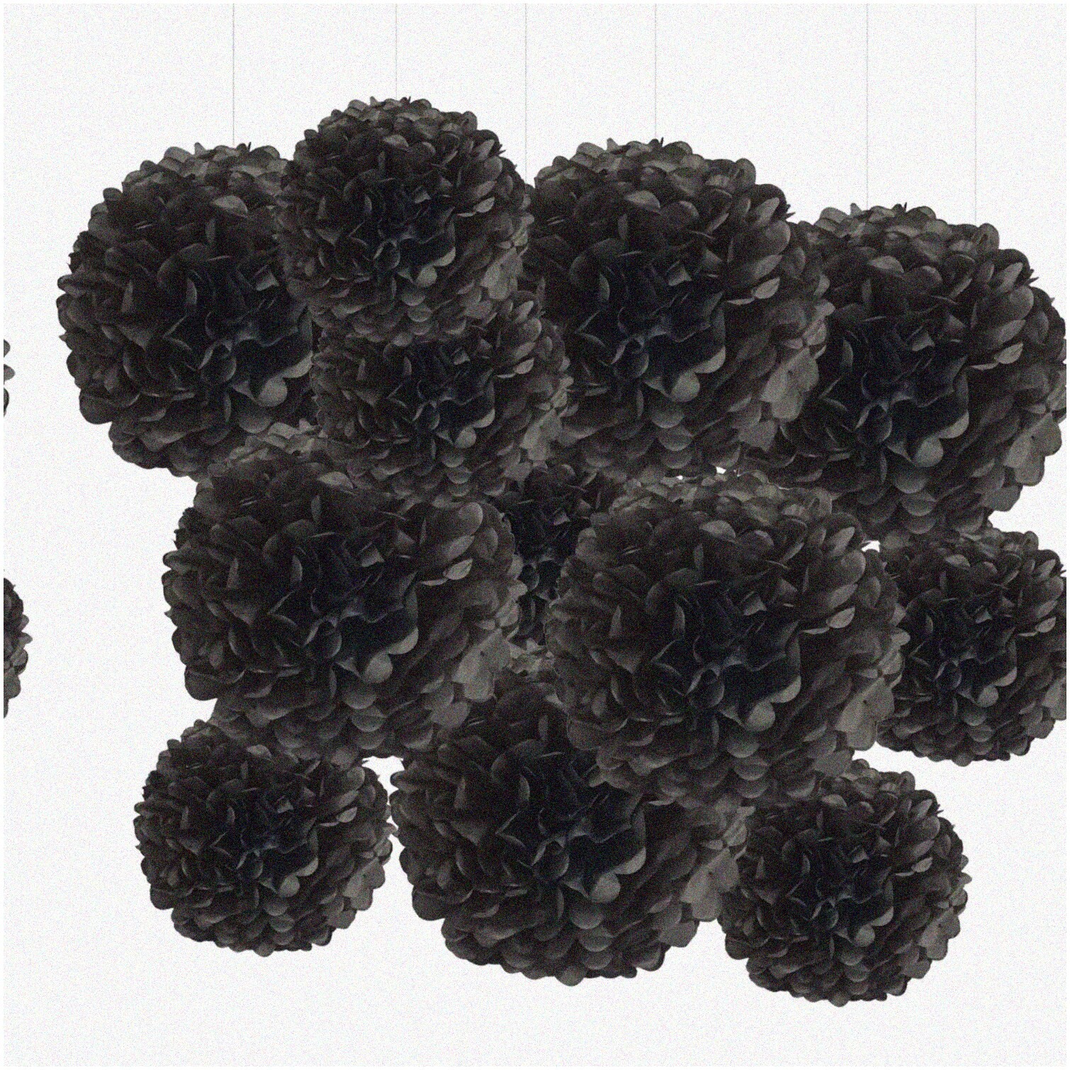 Black Tissue Pompoms for Events and Celebrations