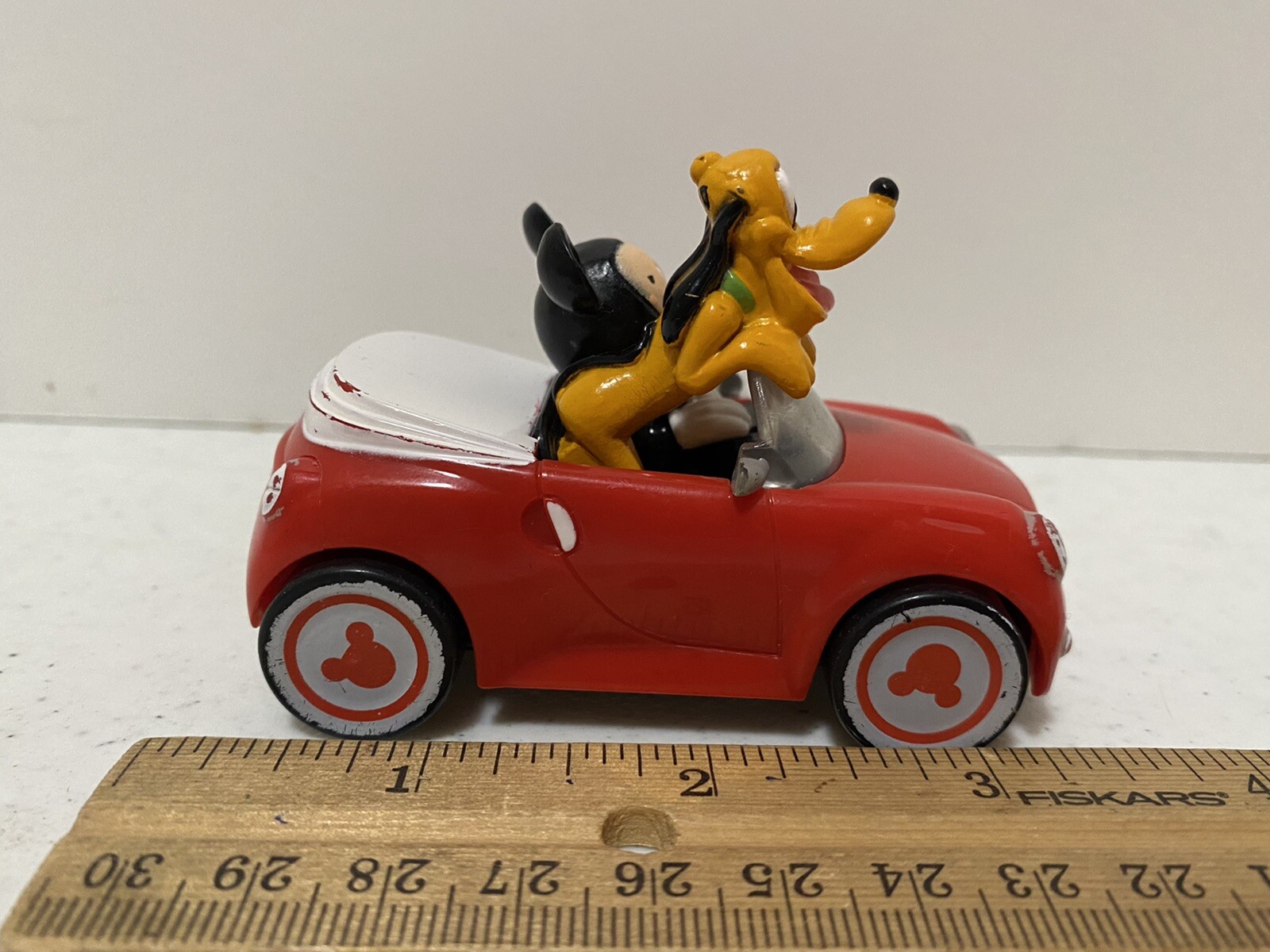 DecoPac Mickey Mouse and Pluto in Rolling Red Car Cake Topper Disney