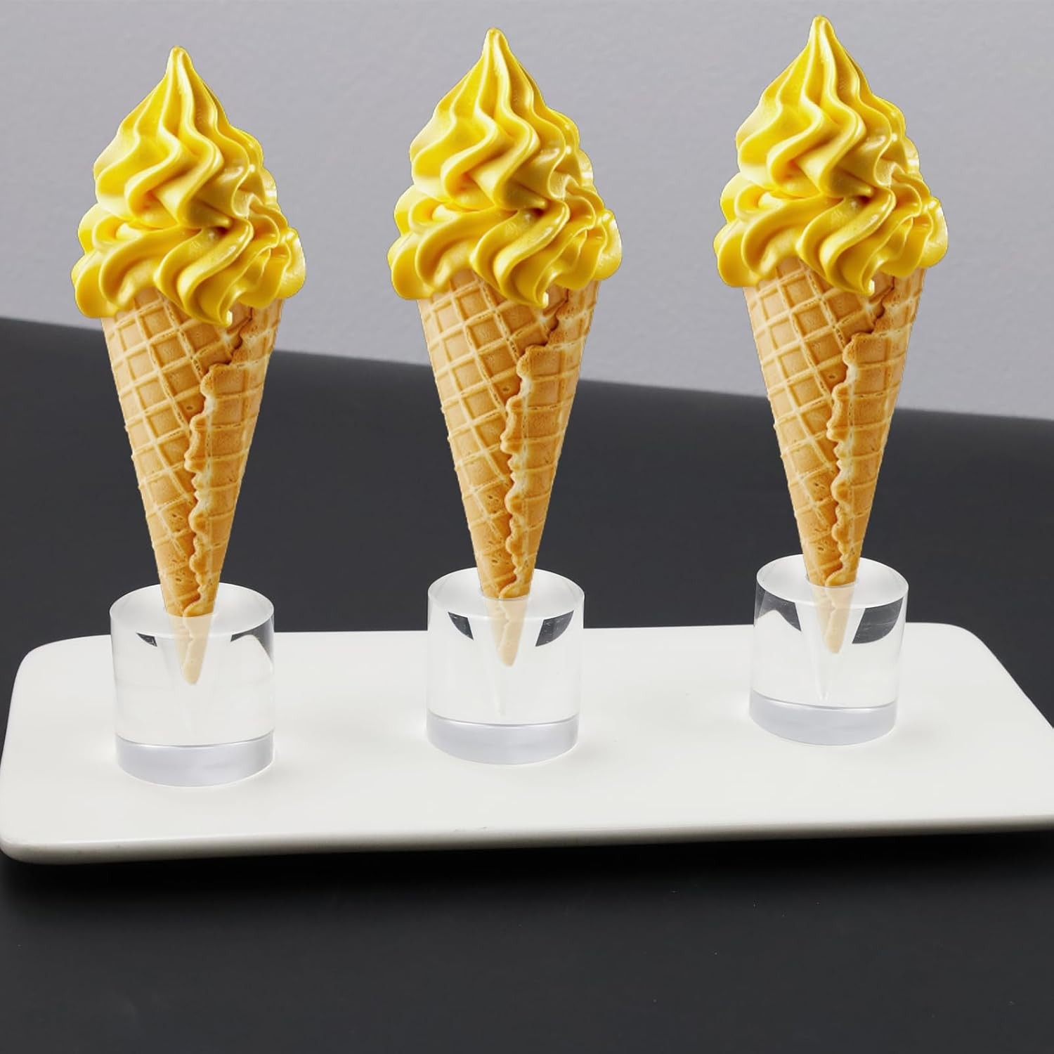 4 Pcs Small Ice Cream Cone Holder Stand 1.18 Inch Acrylic Rack Easy to Clean