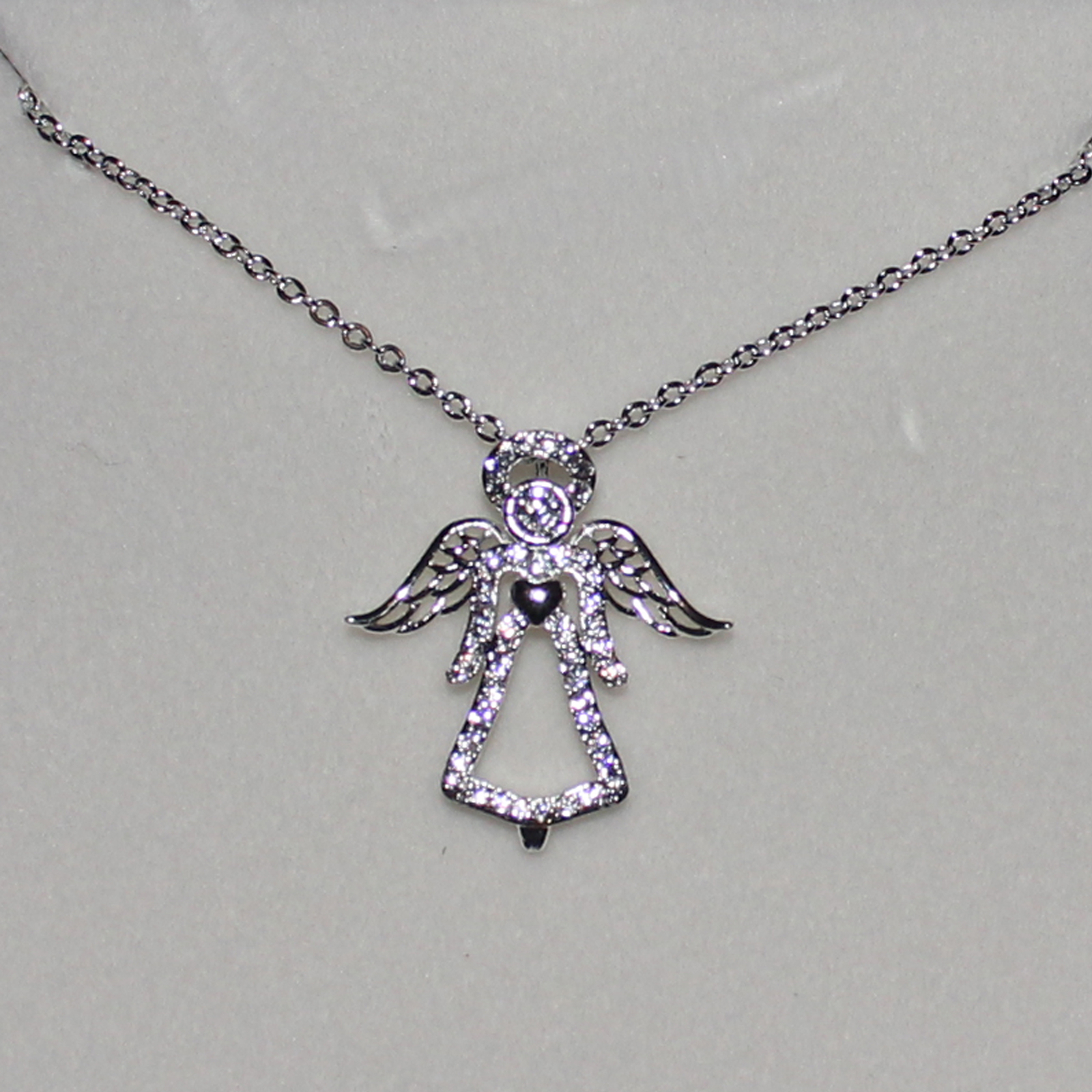 Equilibrium Silver Plated Necklace with Guardian Angel Pendent