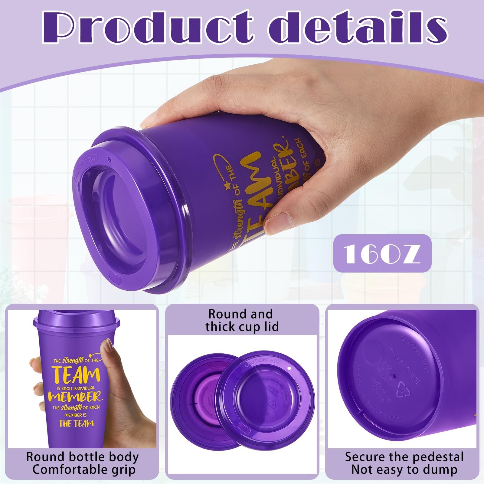 12 Pcs Team Appreciation Cups Employee Thank You Gifts 16 oz Reusable Plastic…