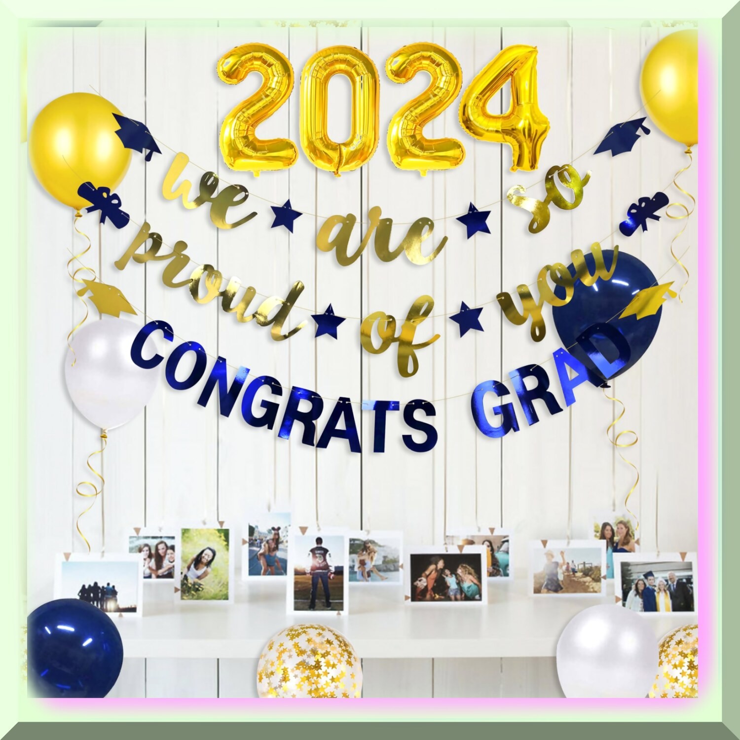Graduation Party Kit Navy Blue Gold 2024
