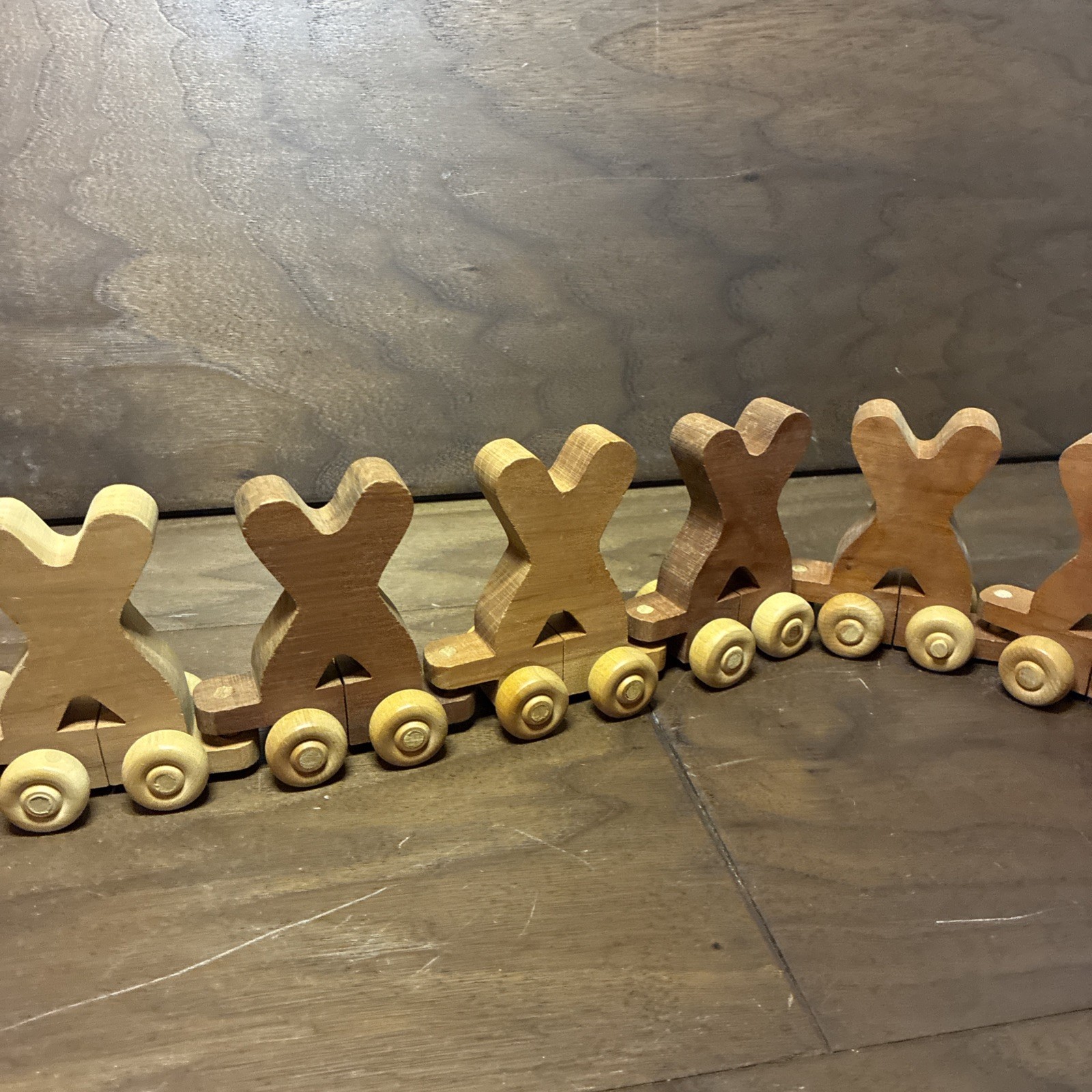 Wooden Wood Train Lot Of 8 The Letter X.