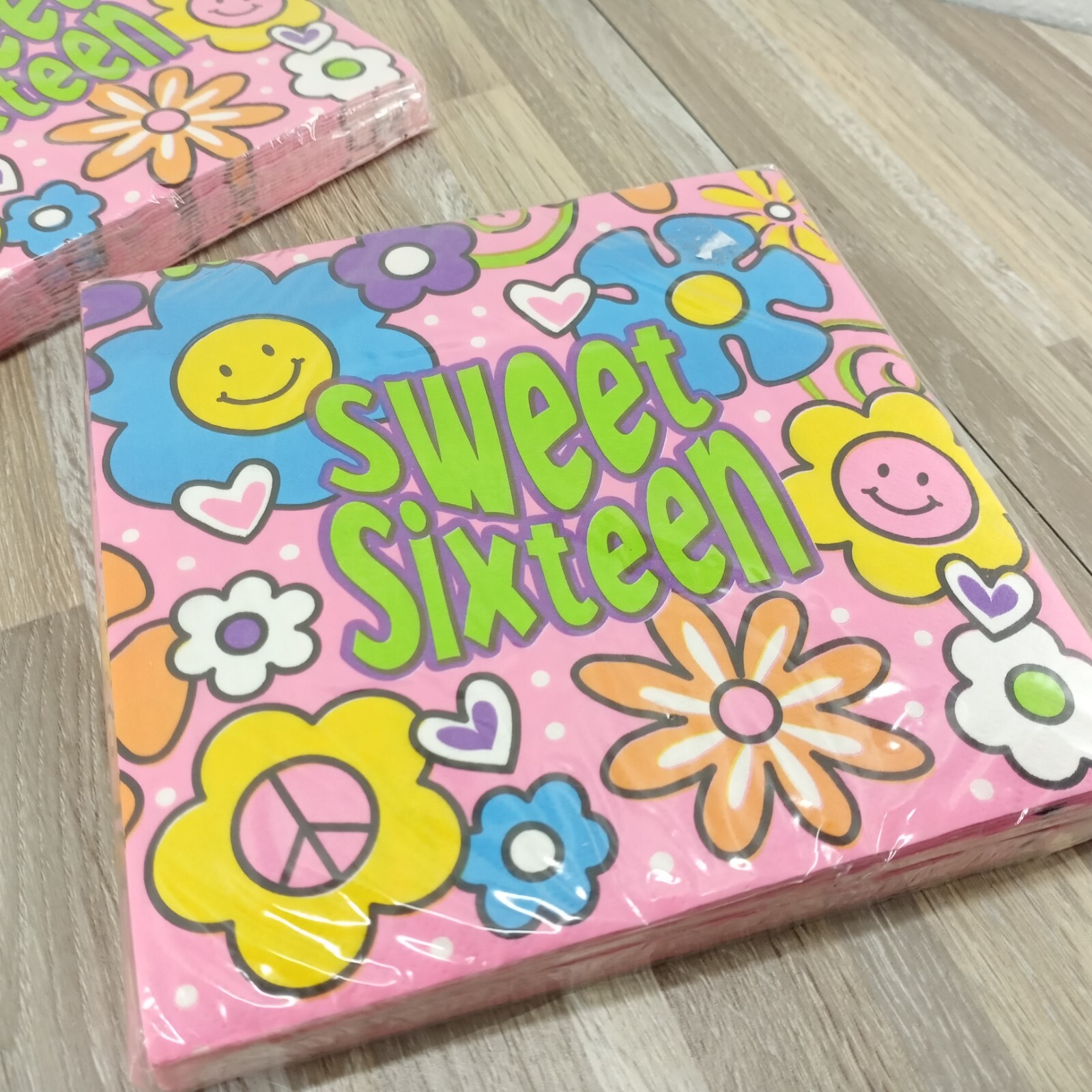 Paper Art Sweet Sixteen Party Napkins 3 Ply 12 7/8 x 12 3/4 inch Lot of 2 Packs