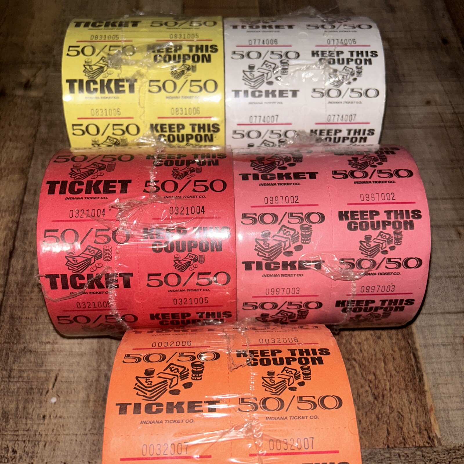 Raffle Tickets Roll of 1000 Marquee 50/50 Style Double Stub – Fundraiser