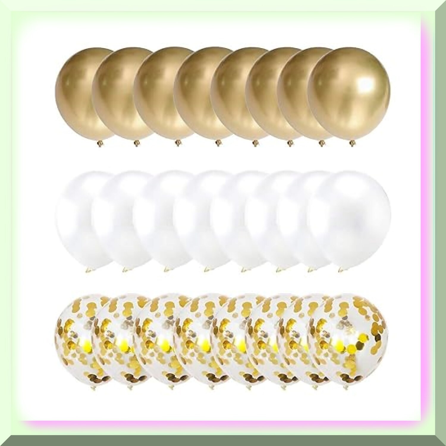 Golden Celebration Party Pack with 50 Balloons and Ribbon