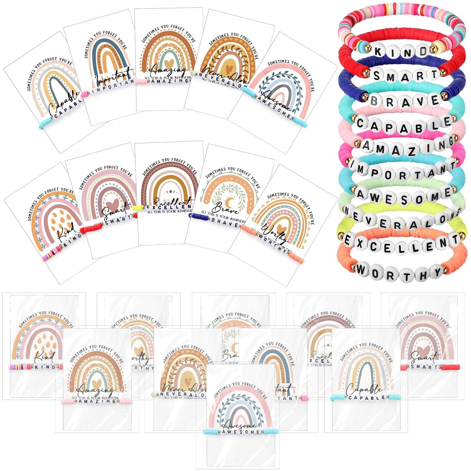 20 Sets Inspirational Gifts for Women Friendship Bracelets Motivational Brace…