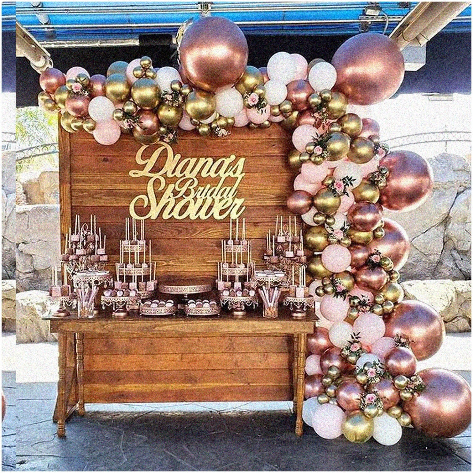 Celebration Balloon Set with Rose Gold Pink White