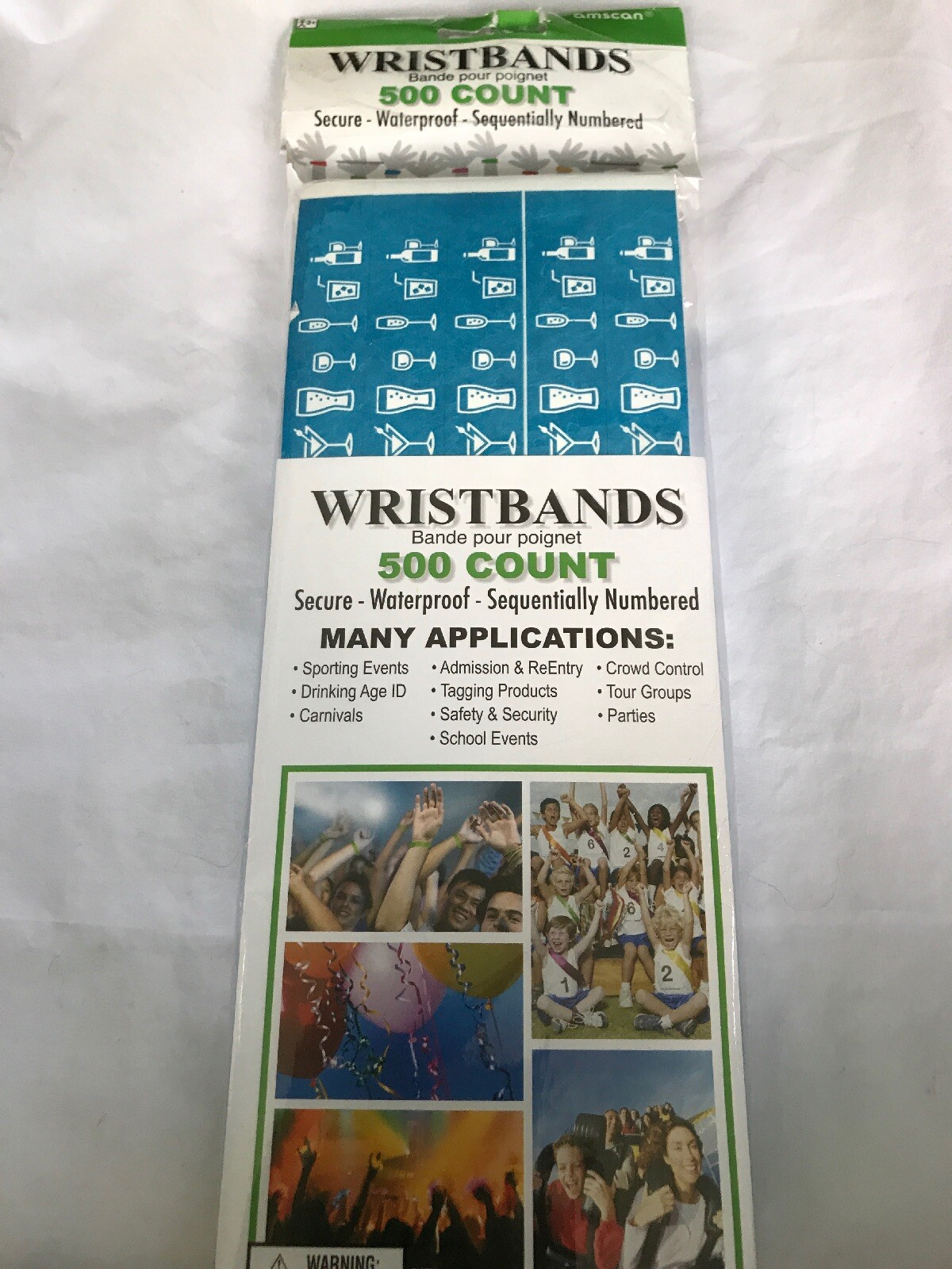 NEW Blue Drinking Age +21 Event Wristbands 500 Count Secure Waterproof