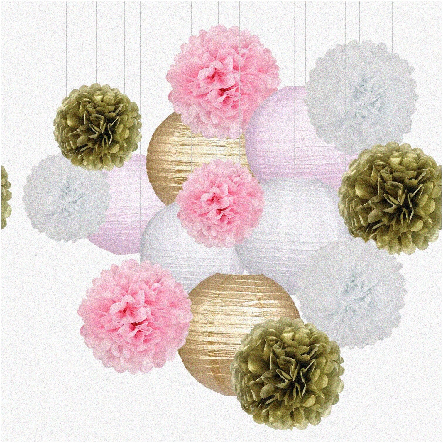 Celebration Kit with Lanterns and Pom Poms