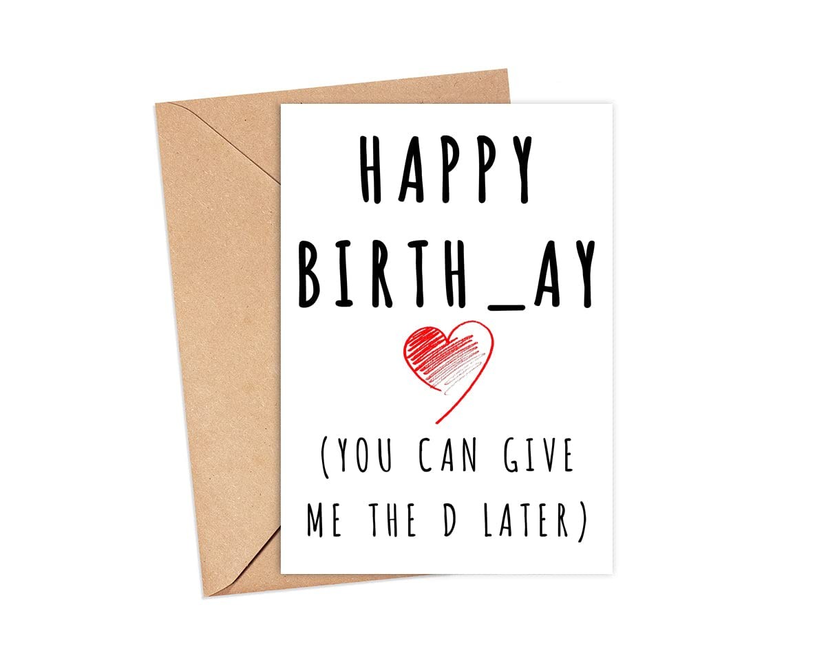 LissiArt97 Happy Birth-Ay! (I’ll Give You The D Later) 5 x 7 inches, white