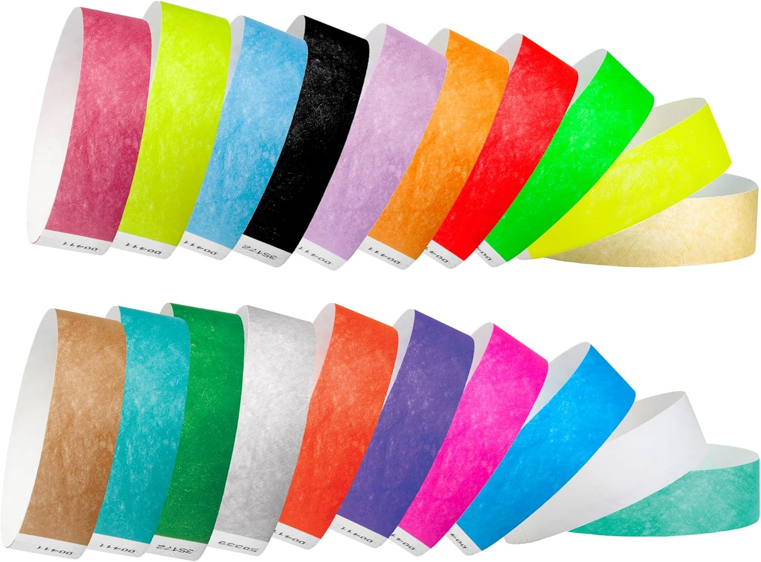 200 Wristco Tyvek Wristbands for Events, 20-Color Variety Pack – Tamper-Proof De