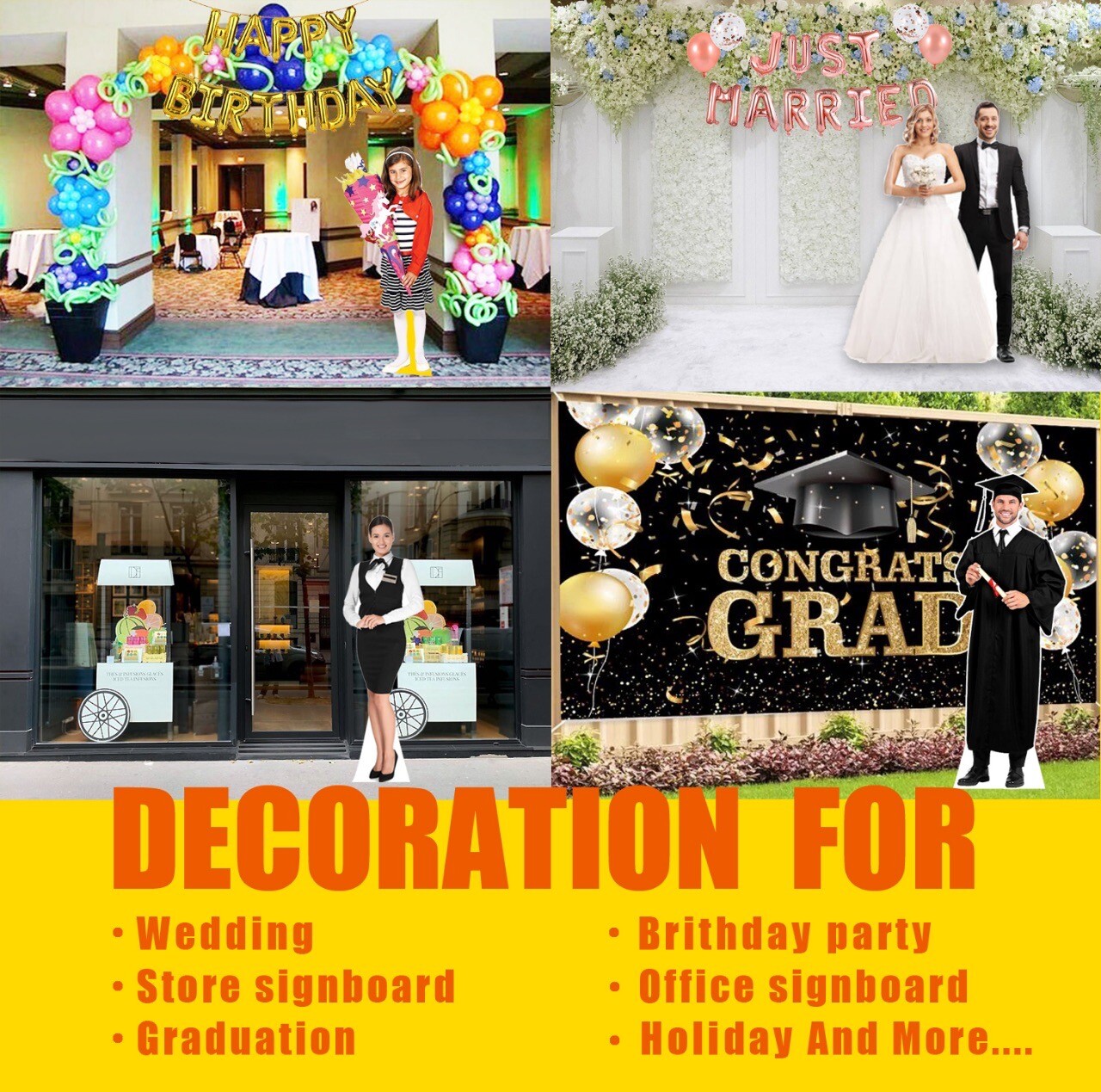 4feet-Custom Photo Cardboard Cutout ,great for Wedding ,Birthday Party ,Holiday