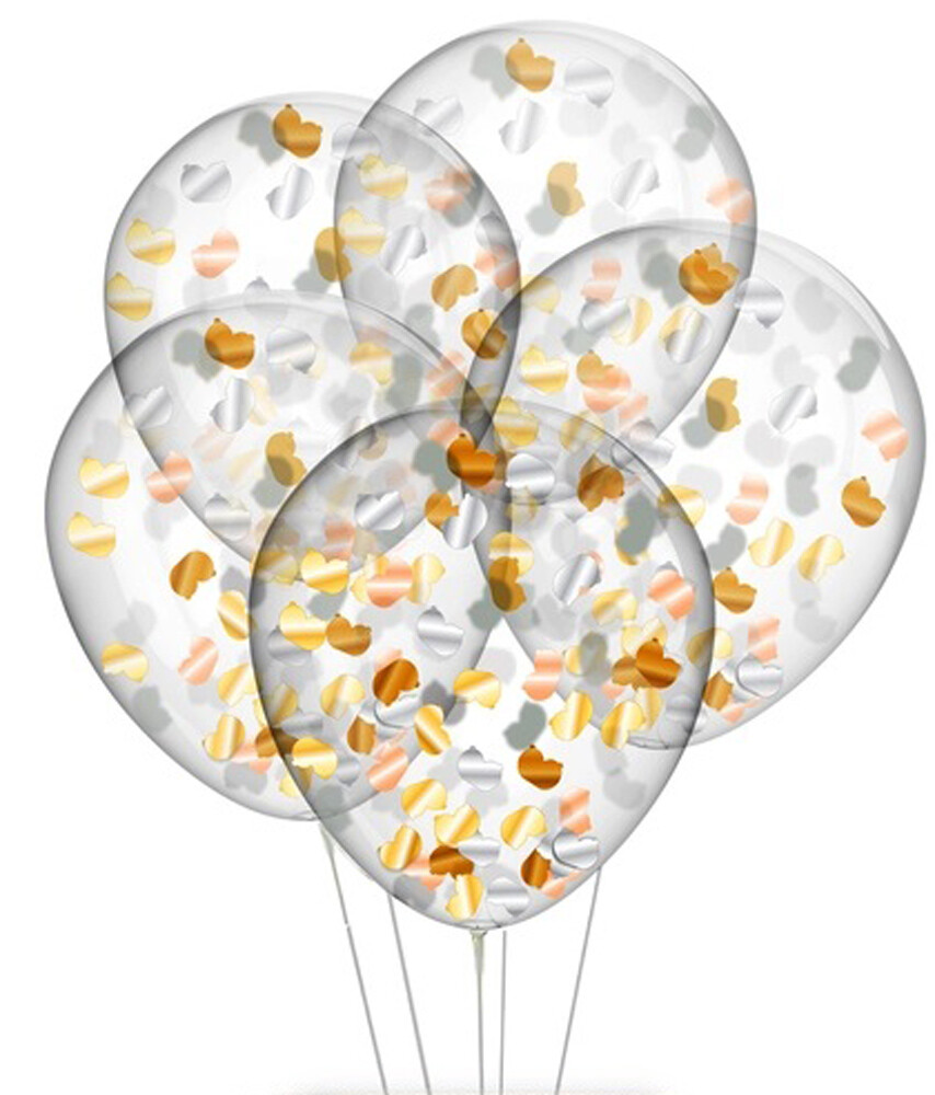 Glitterati Boobie Confetti Balloons 5 pc 11 inch Confettic Filled Party Decor