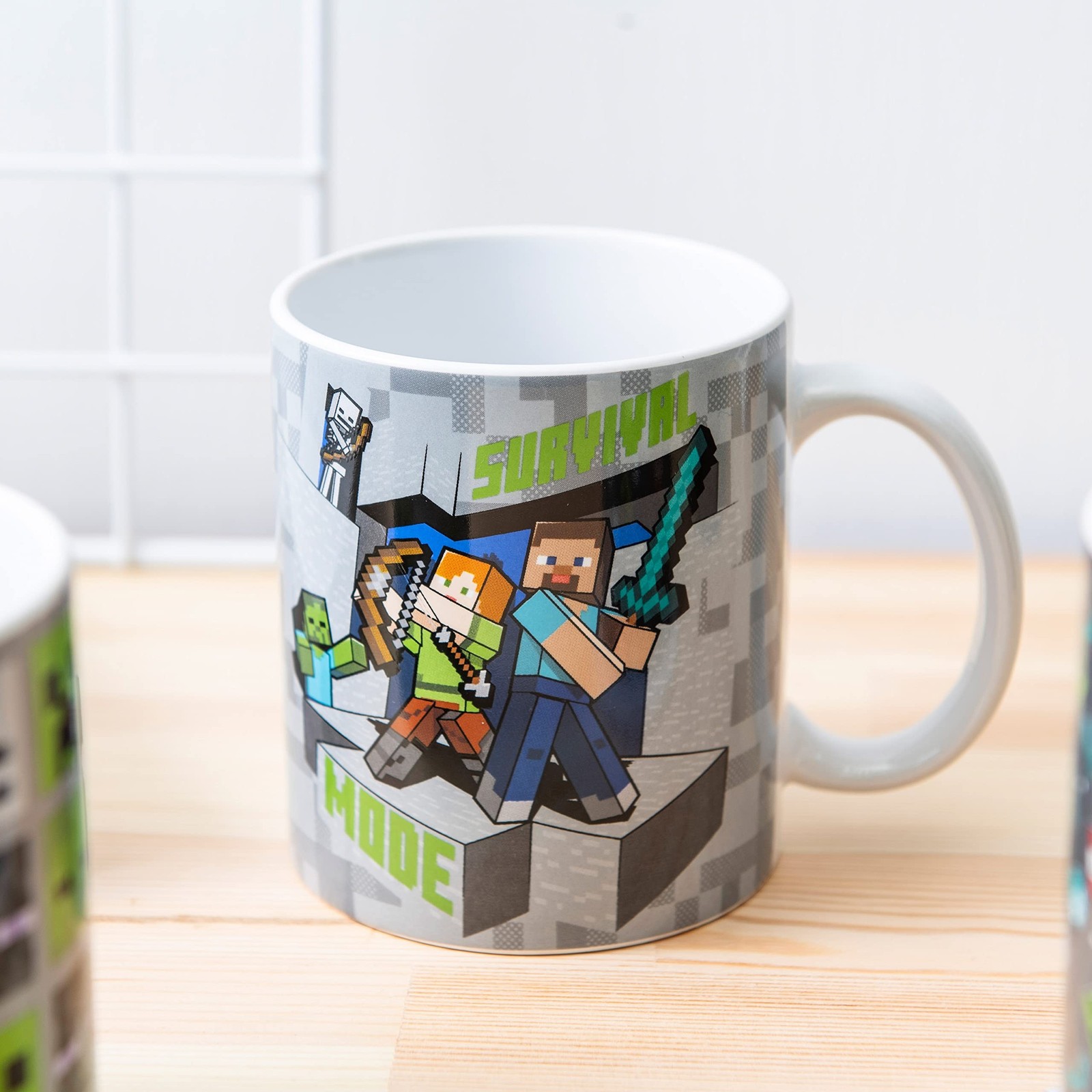 Zak Designs Minecraft Mug Unique Ceramic Coffee Cup Set, Can Coffee Mugs with…