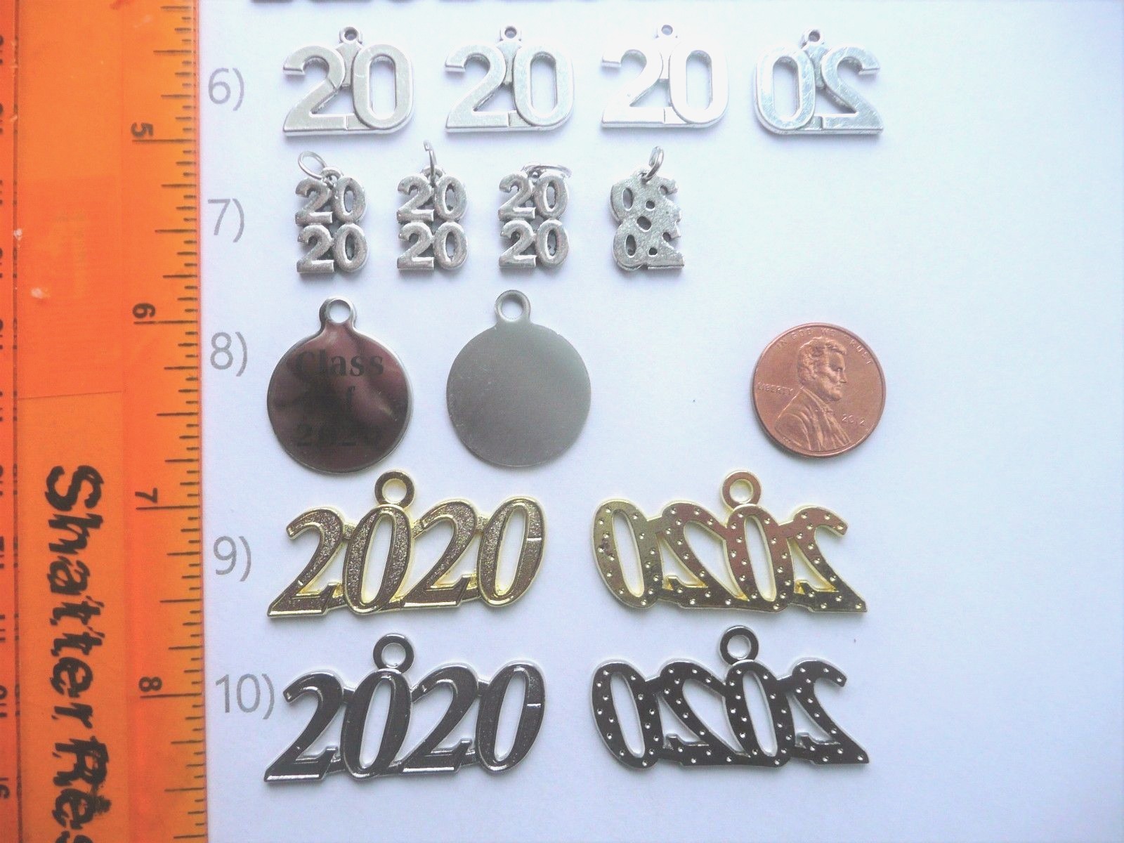 CLASS OF 2020 GRADUATION YEAR DROP SIGNET TASSEL NUMBER CHARMS, 11 STYLES