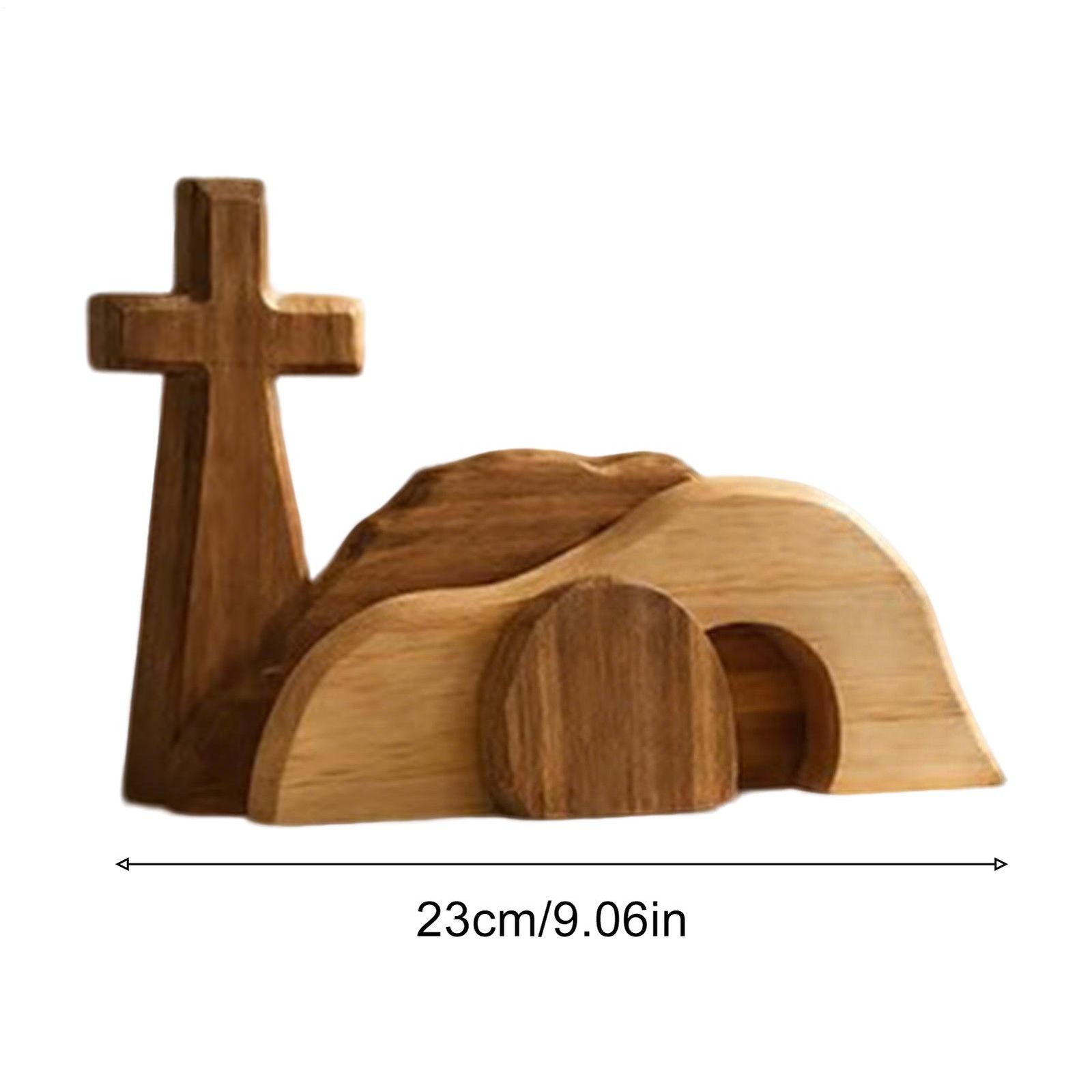 Easter Jesus Nativity Scene Set Wooden Cross Empty Tomb Statue Home Decor