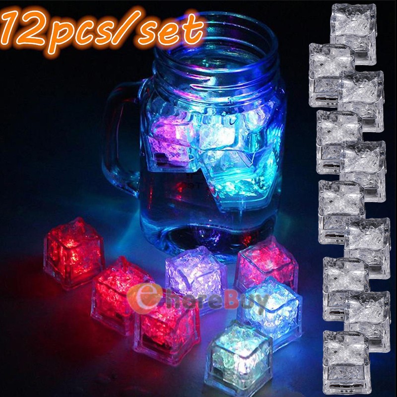 LOT Light Up Ice Cube Multicolors Christmas Lights Party Lights Novelty Reusable