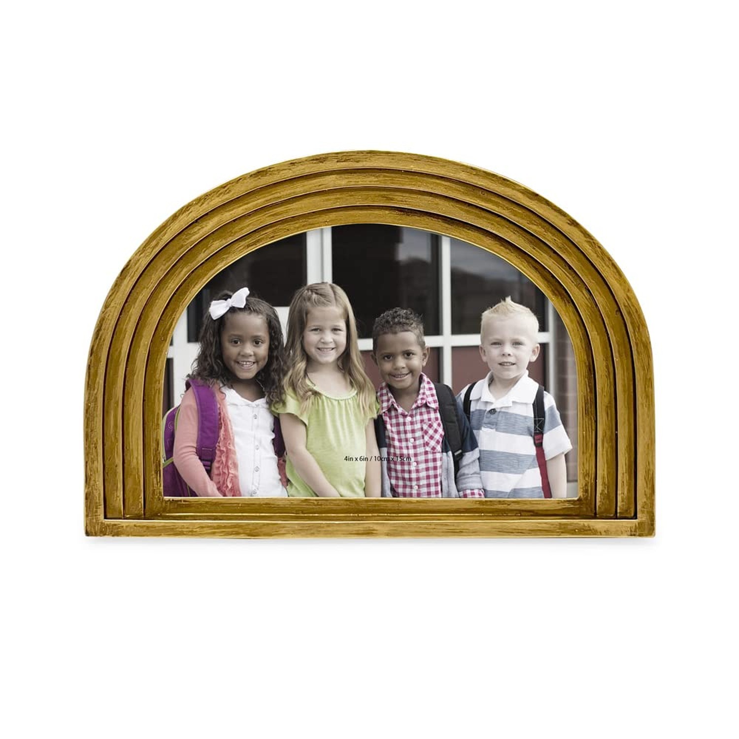 Isaac Jacobs 4×6 Horizontal Gold Arc Resin Picture Frame with Gradient Design…