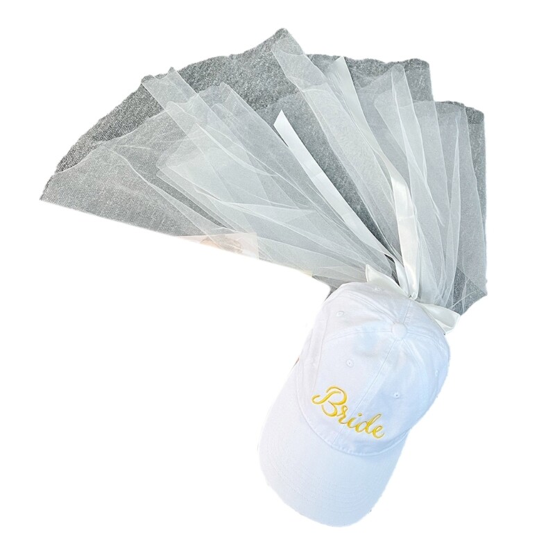 Baseball Cap and Veil for Girls Bowknot for Dress-up Party Wedding Photography