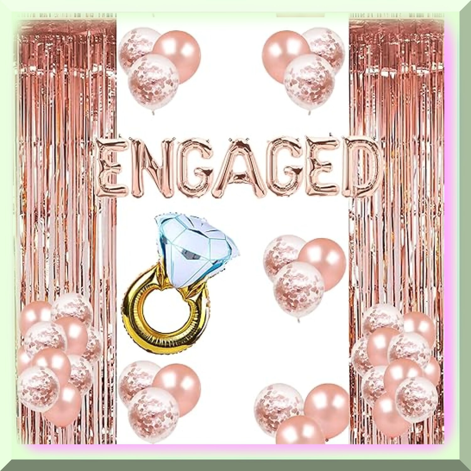 Celebration Kit with Rose Gold Balloons and Bride Banner