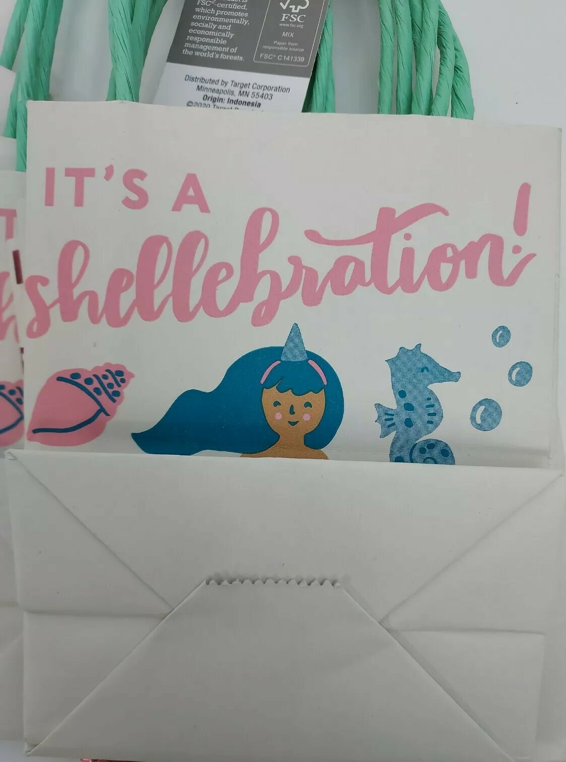 Spritz Paper Gift Treat or Favor Bags Mermaid It’s A Shellebration 6 Count