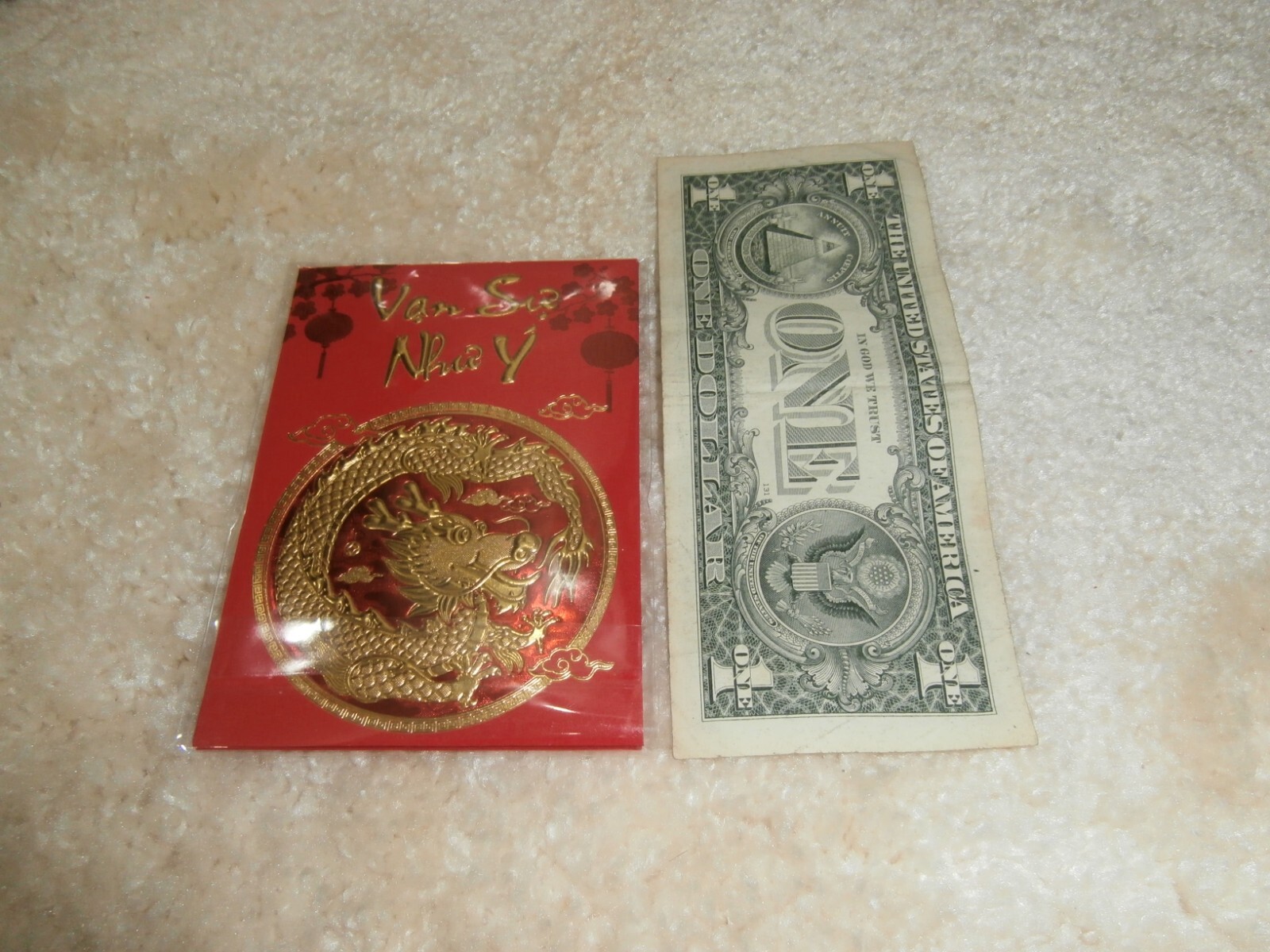 6 pcs Vietnamese new year red lucky money envelopes with dragon design