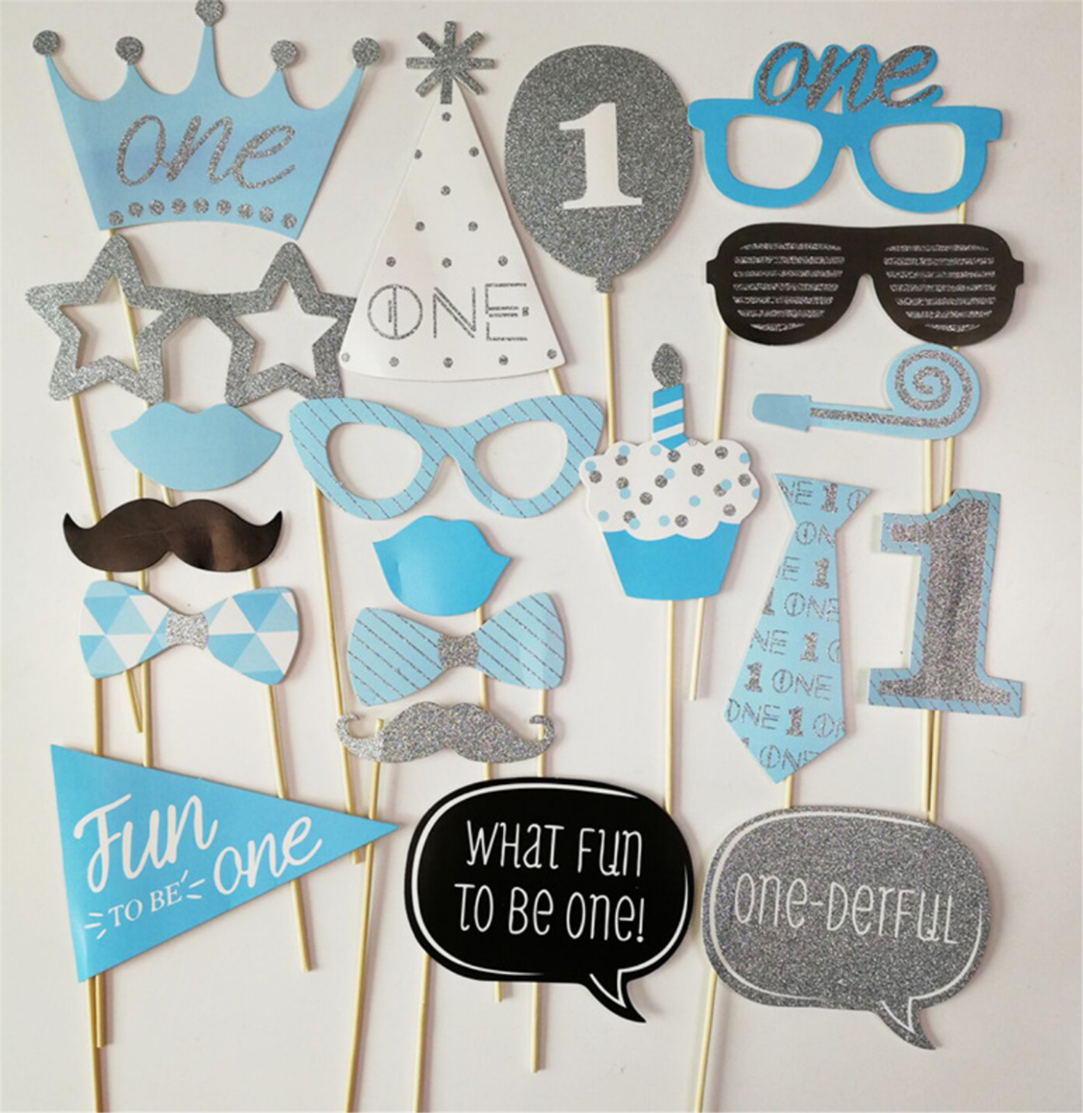 Boy Or Girl Baby 1st 1 Year Old Birthday Party Photograph Booth selfie Prop Game