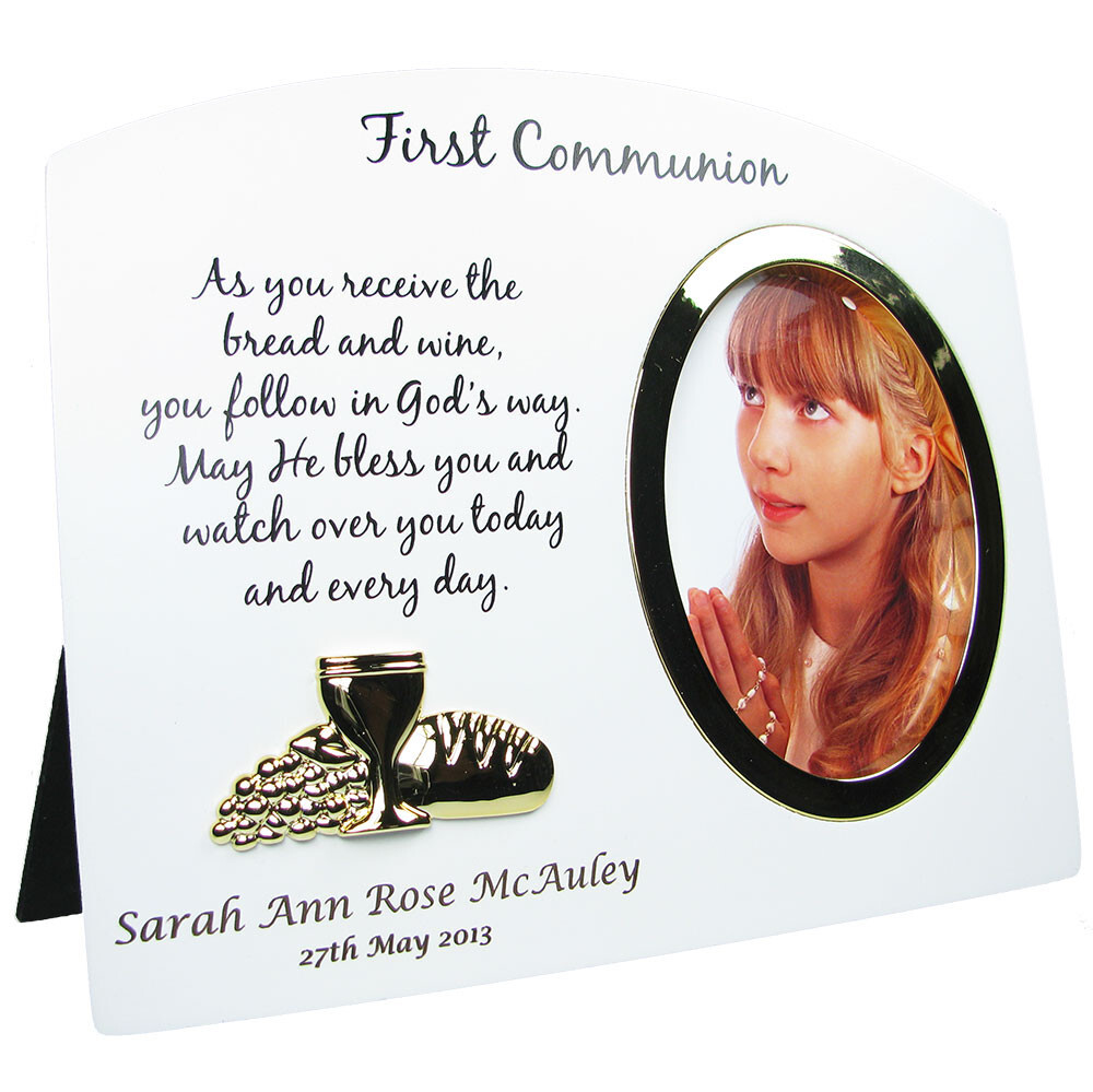 Girl’s First Holy Communion Gift, Personalised Wooden Holy Communion Photo Frame