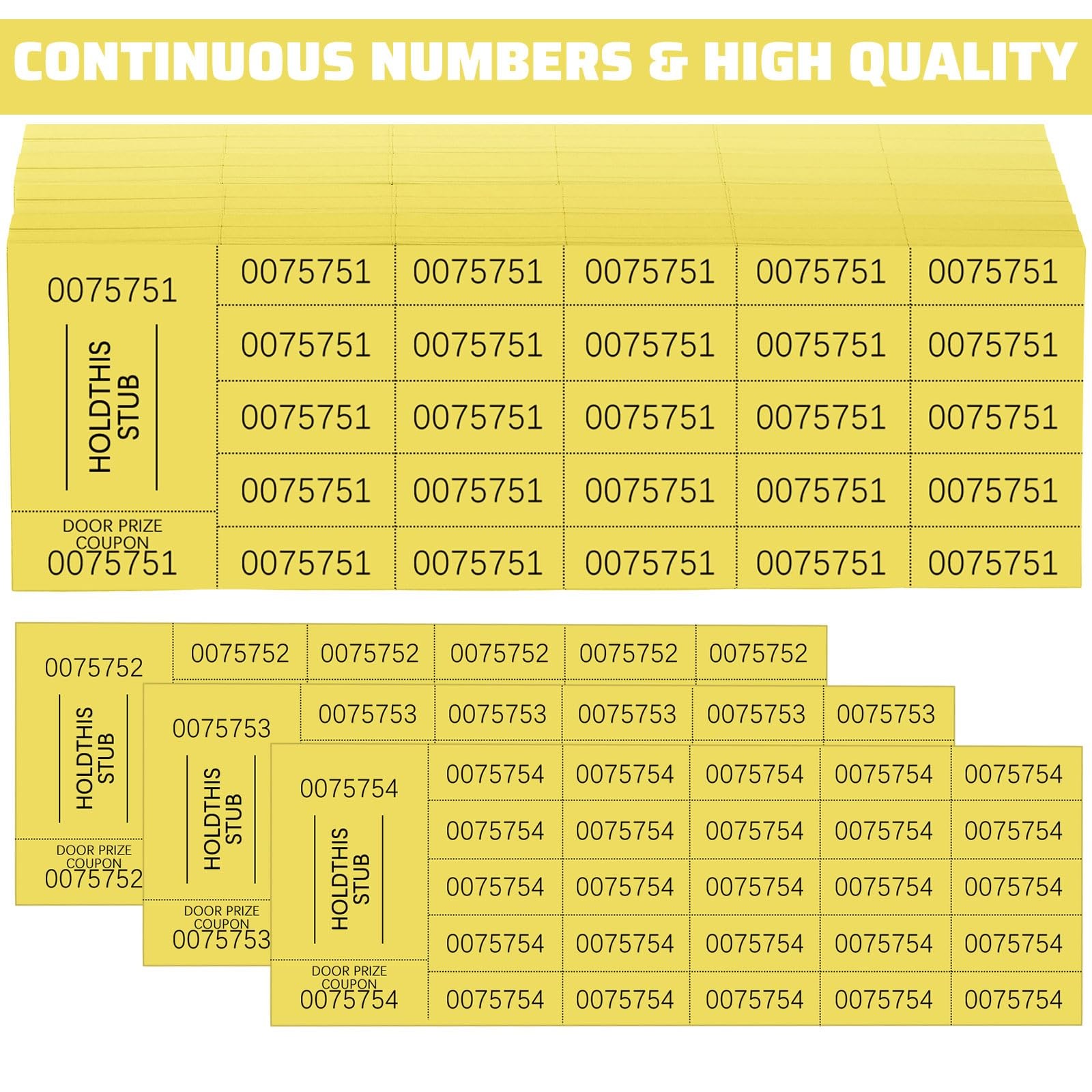 504 Sheets Yellow 25 Bid Raffle Tickets Chinese Auction Basket Silent Events