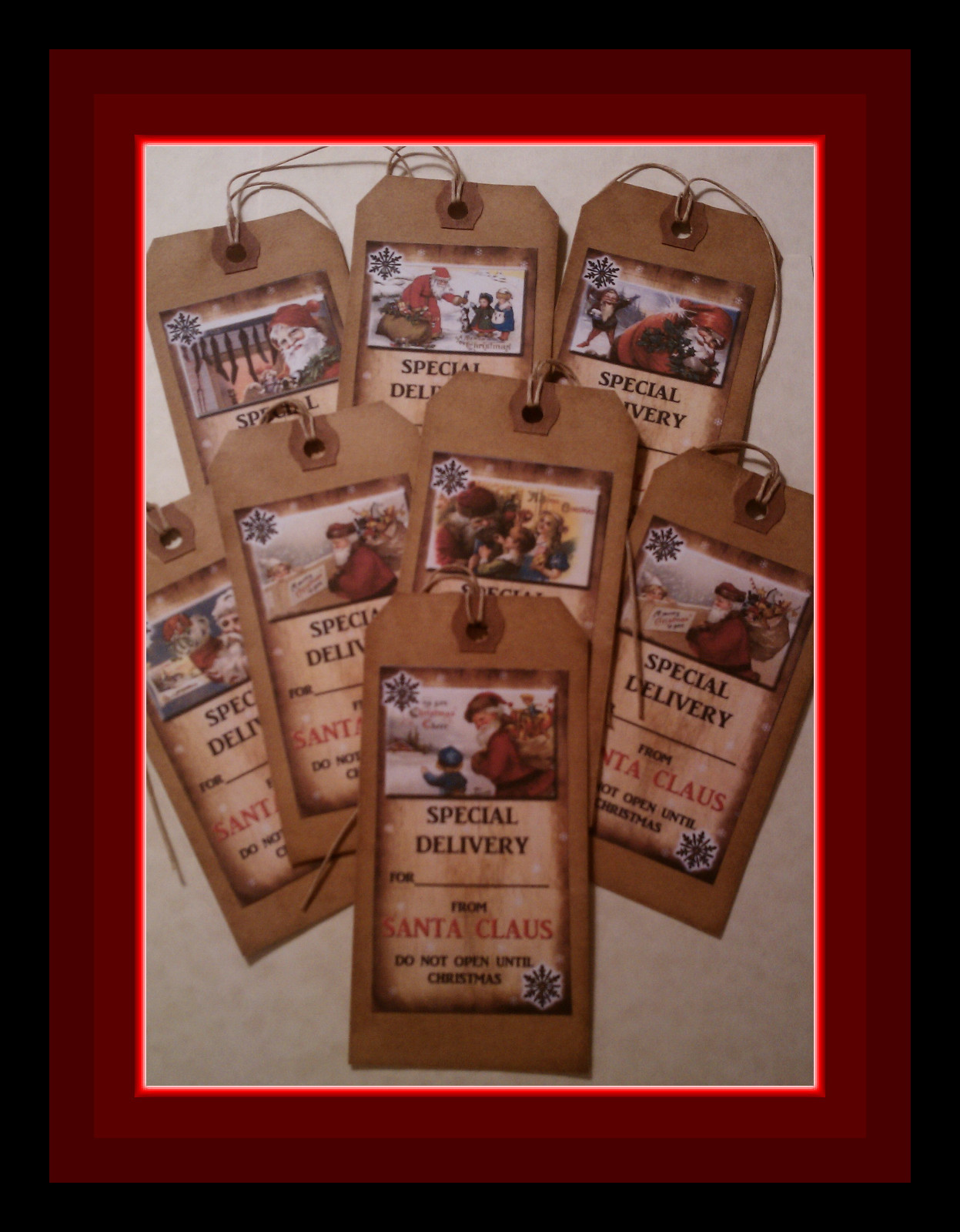 CHRISTMAS – SPECIAL DELIVERY FROM SANTA CLAUS – PRIMITIVE HANG TAGS – SET #1
