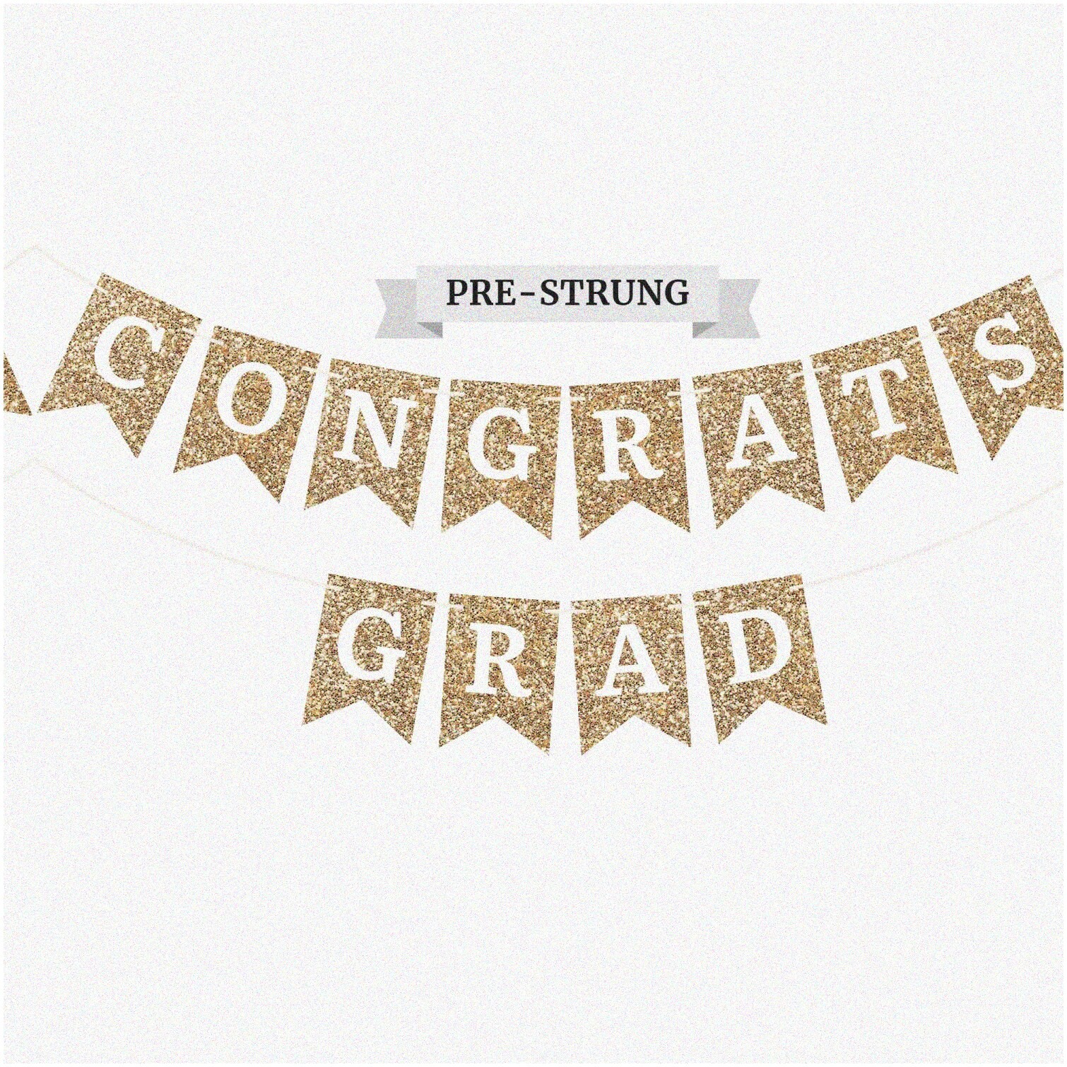 Graduation Celebration Banner with Glitter Garland