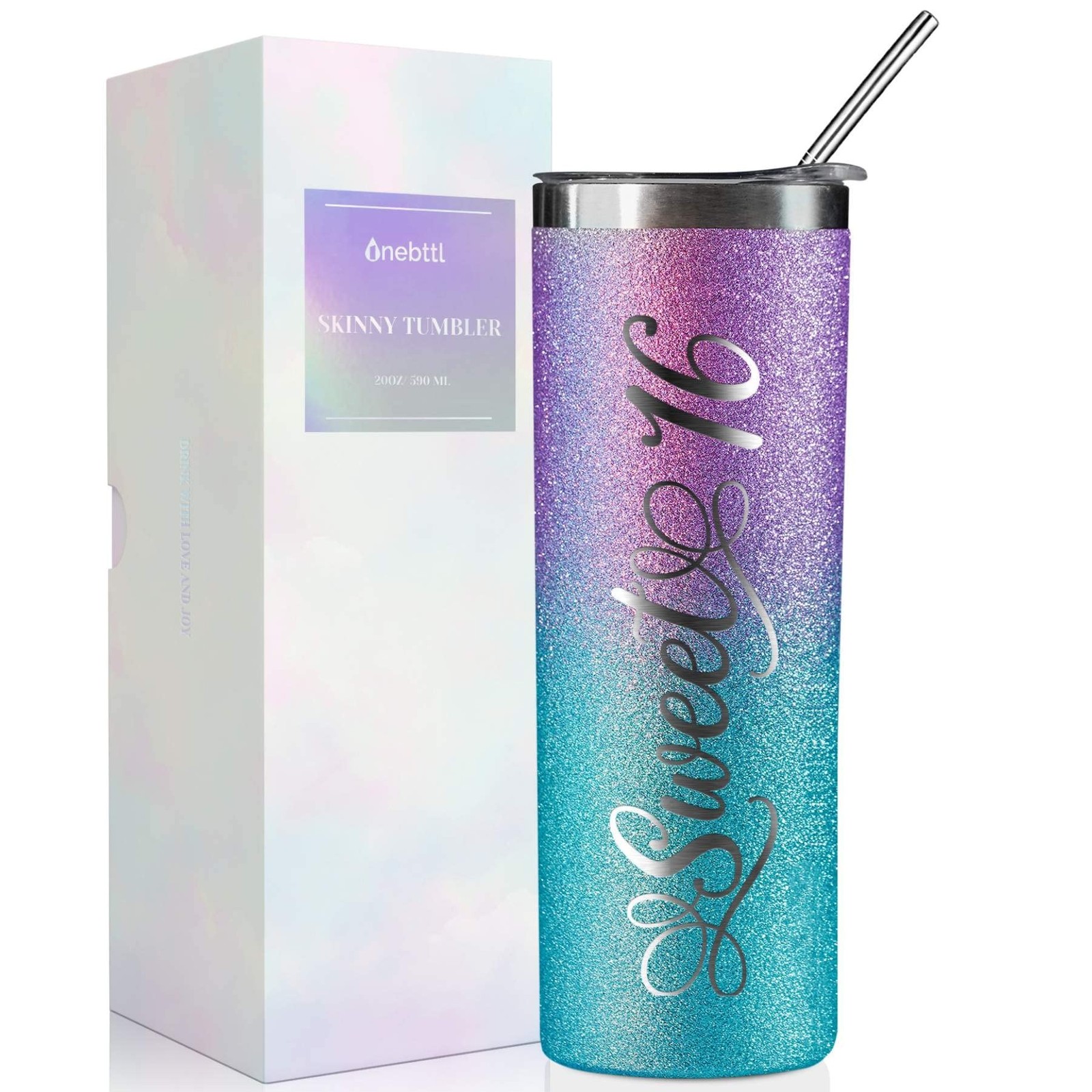 Onebttl Sweet 16 Gifts for Girls, Her, Daughter- Sweet Sixteen – 20oz/590ml S…