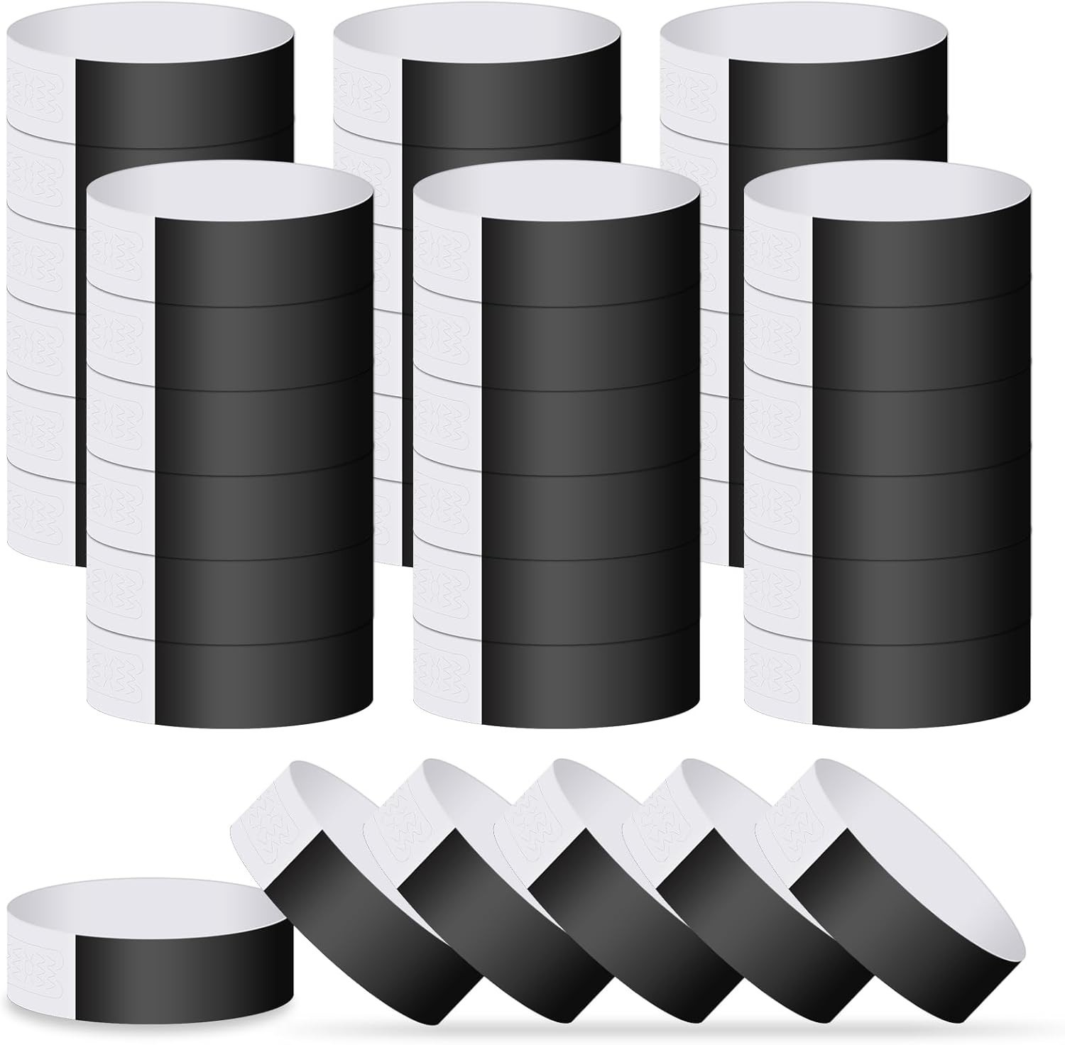 Black Waterproof Paper Wristbands – 400 Bulk Event Arm Bands for Easy Access