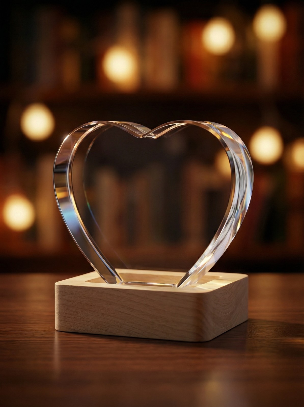 Personalised 3D Crystal Photo Laser Engrave etched picture Love Heart shape