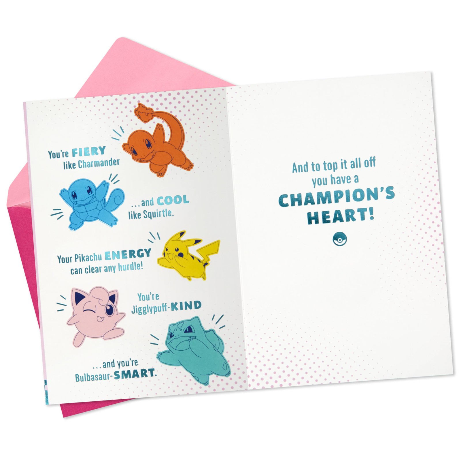 Hallmark Pokémon Birthday Card for Kid (A Champion’s Heart) 49, pink