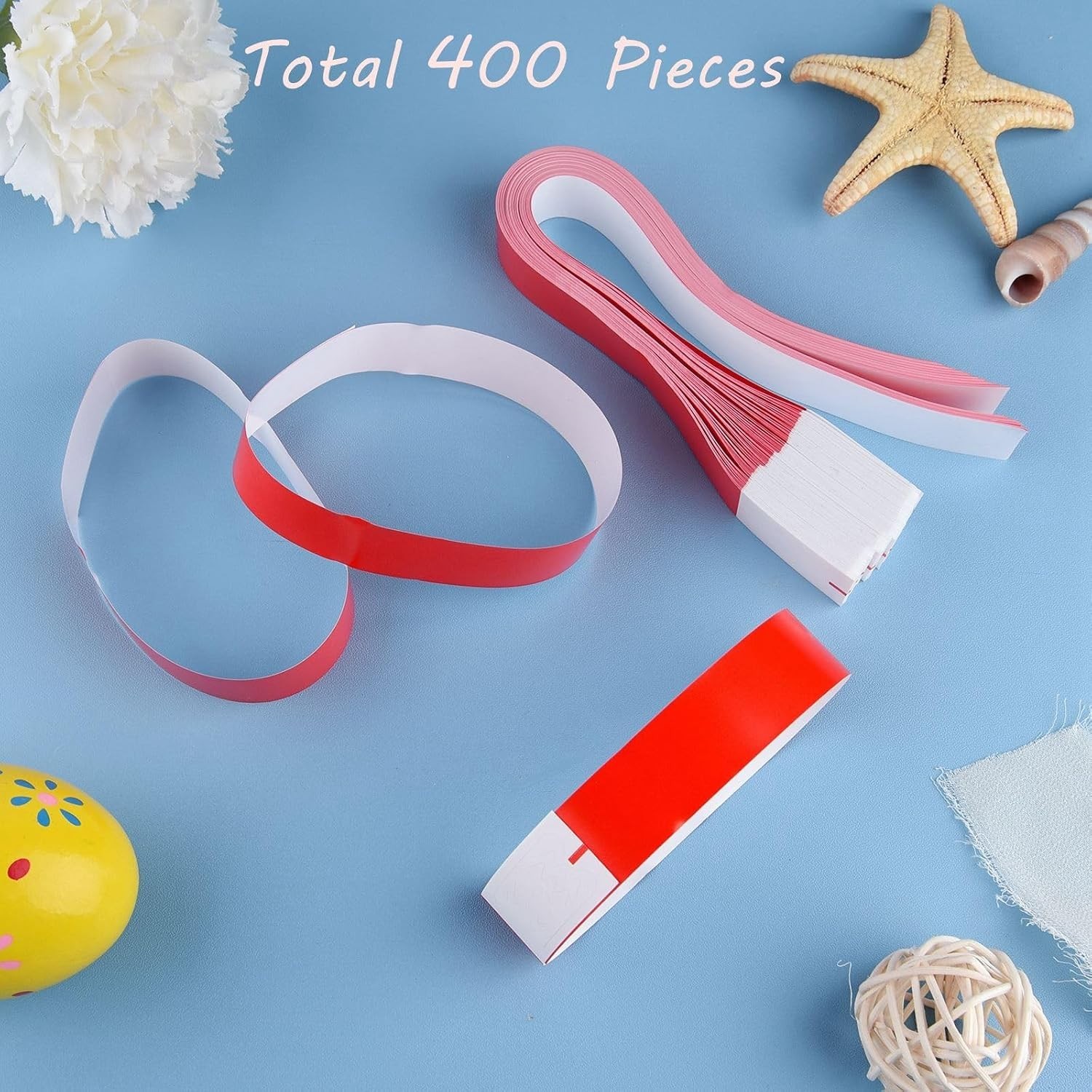 Red Paper Event Wristbands 400 Pcs Paper Wrist Bands Waterproof Armbands Brac…