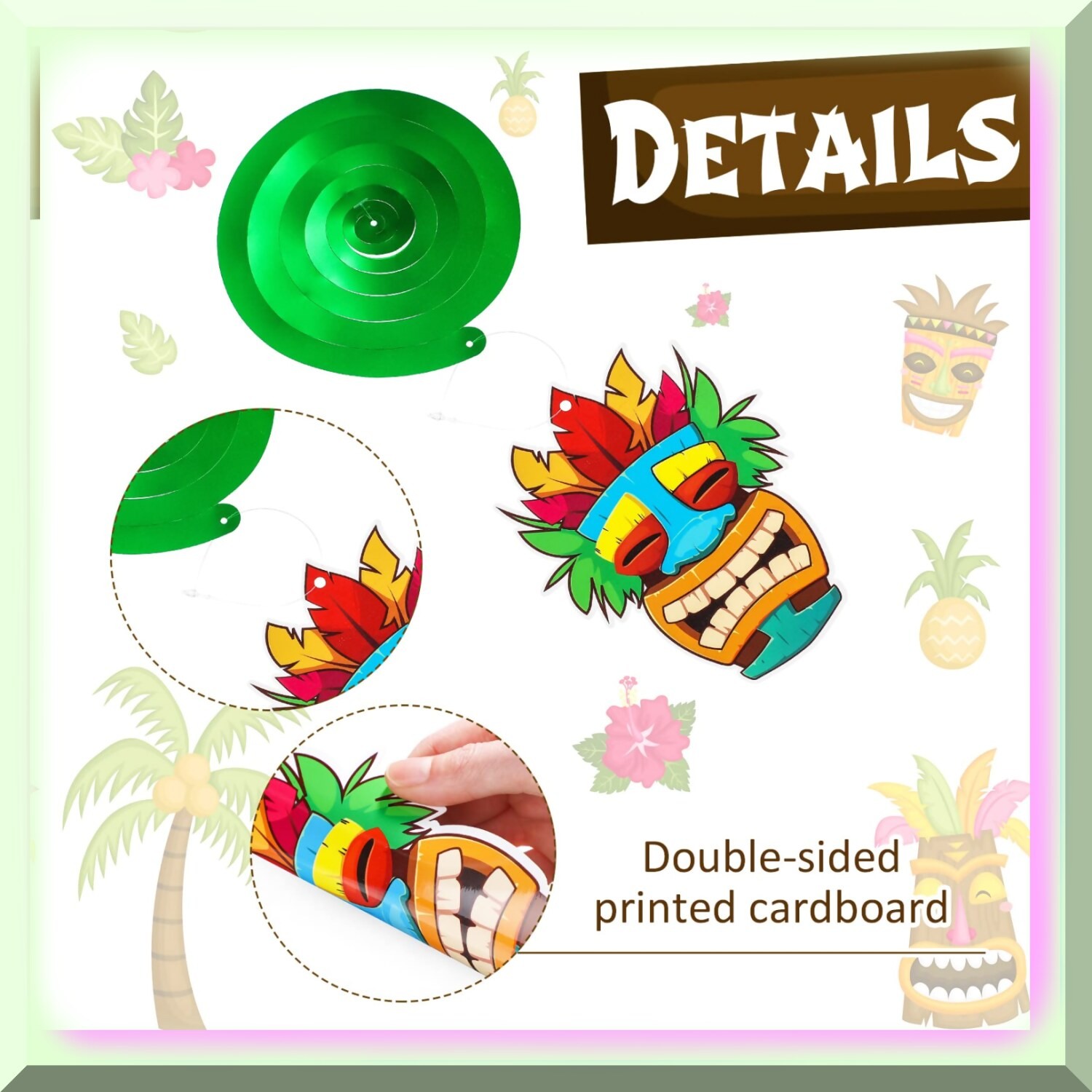 Tropical Tiki Swirl Decorations 53 pcs