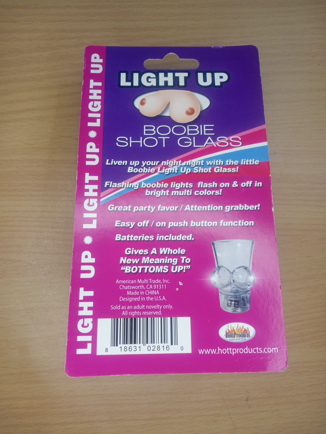 Light Up Boobie Shot Glass With String
