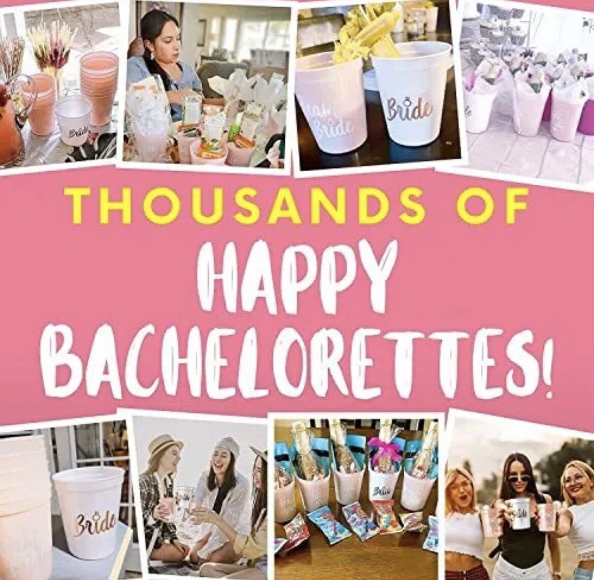Bachelorette Cups Bride Straw Set Bachelorette Straws with Bride Cup & Brid NEW