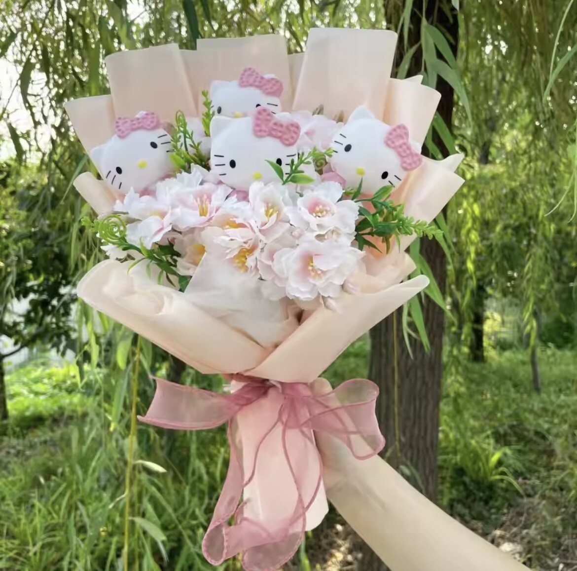 Kawaii Hello Kitty Sanrio Artificial Flower Bouquet Christmas Gift Valentine’s