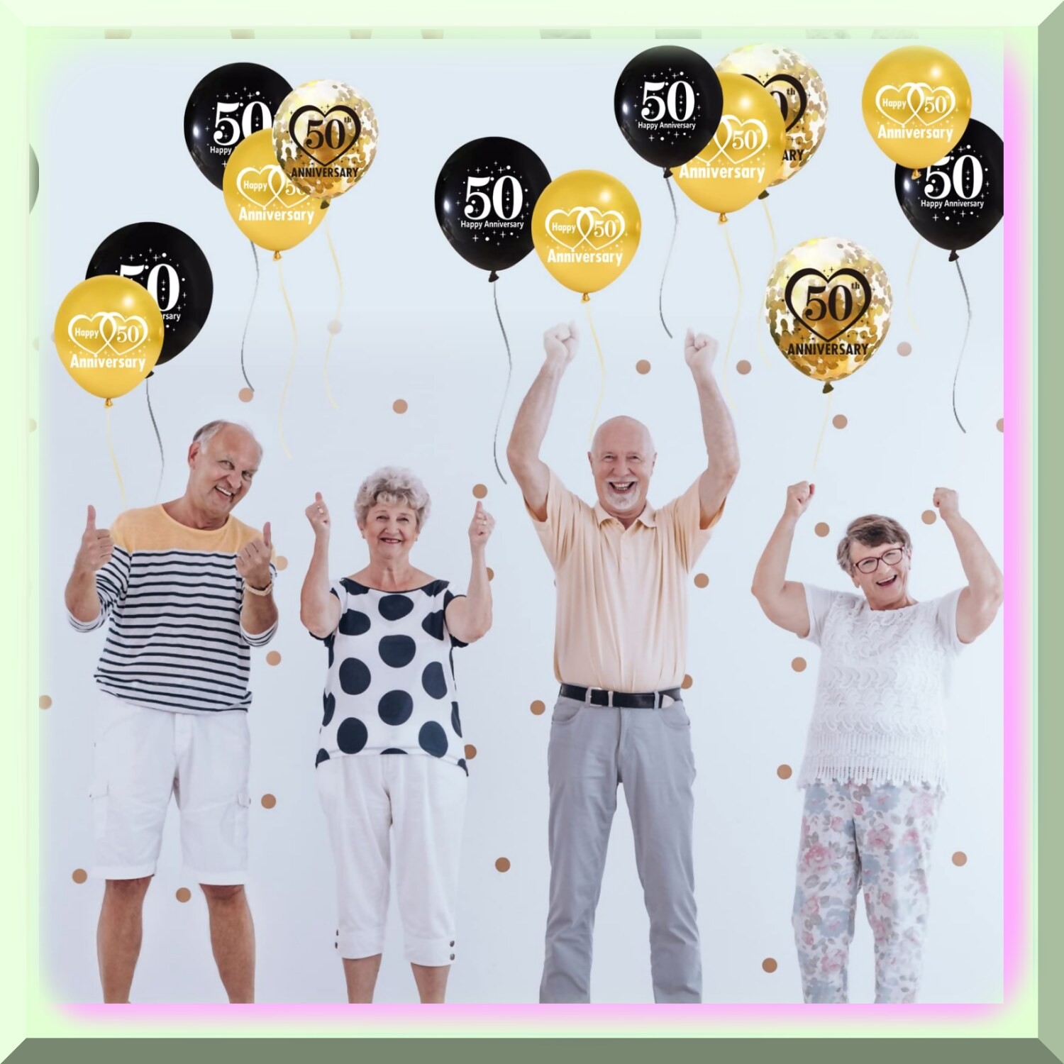 Golden Jubilee Balloon Kit 30 Pieces Black Gold