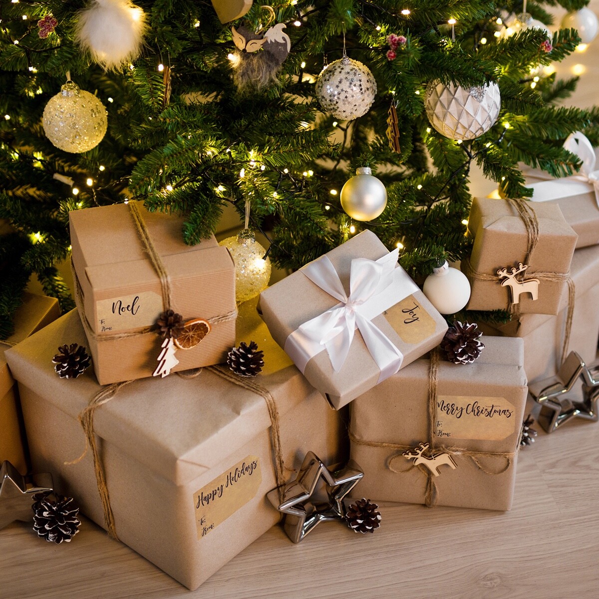 Natural Kraft Christmas Holiday – To & From Gift Tags | 2 x 3″ Inch – 100 Pack