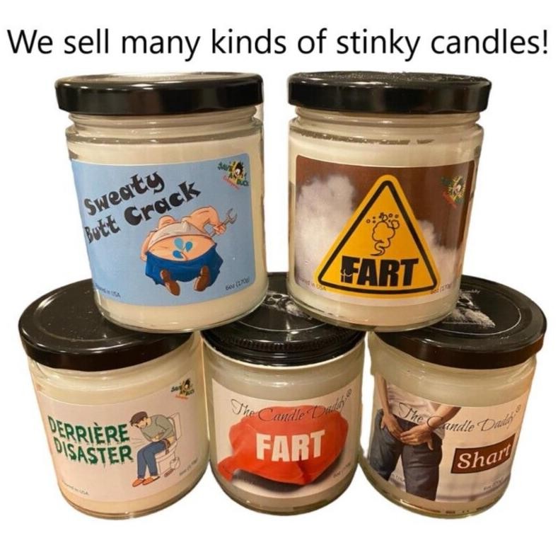 STINKY FART SCENTED CANDLE – SMELLS HORRIBLE! – Funny Stink Gag Prank Joke Gift