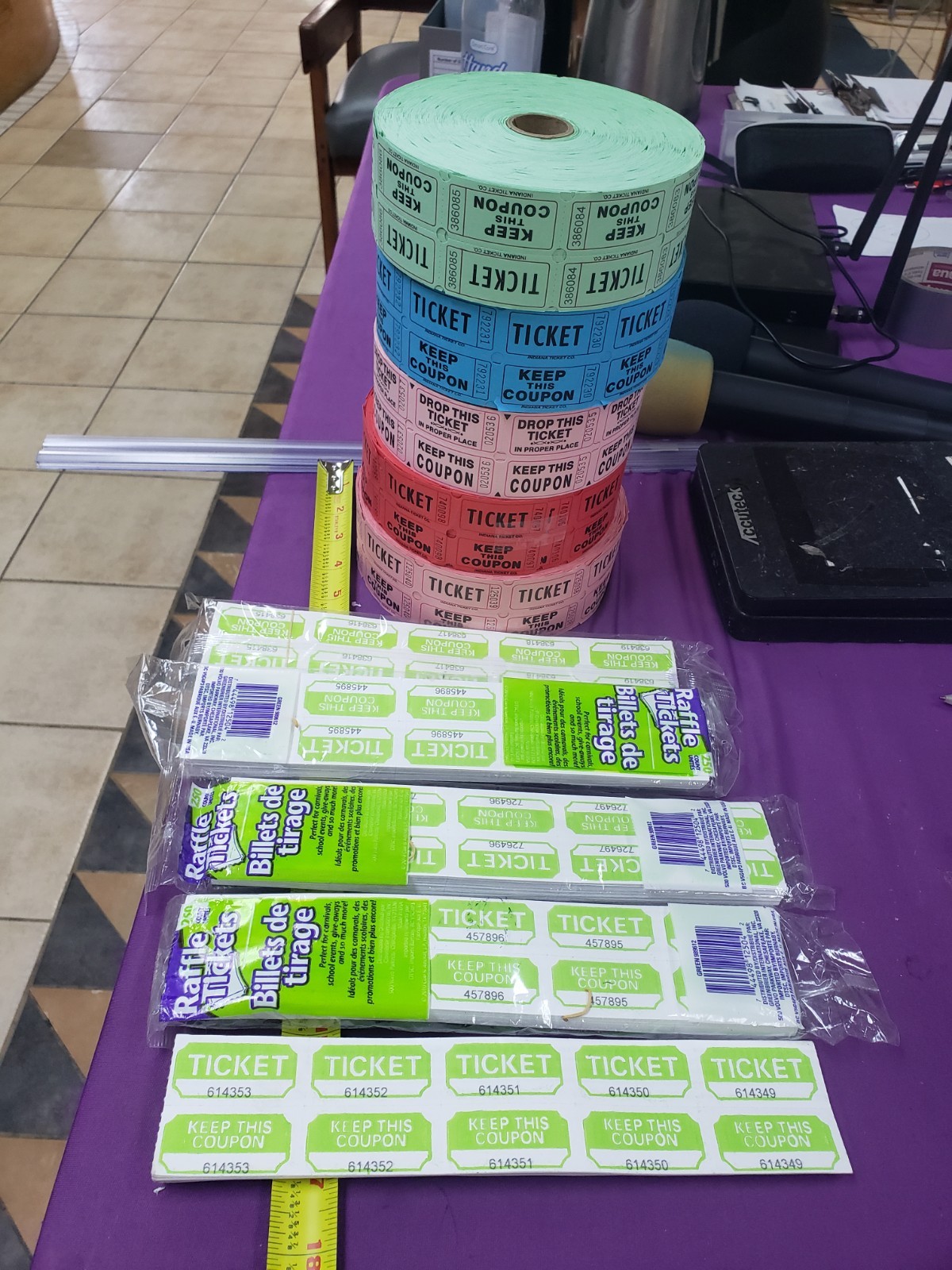 5 Rolls Deal Raffle Tickets 50/50 Double Stub Five Roll Deal + 4 packs 9000+