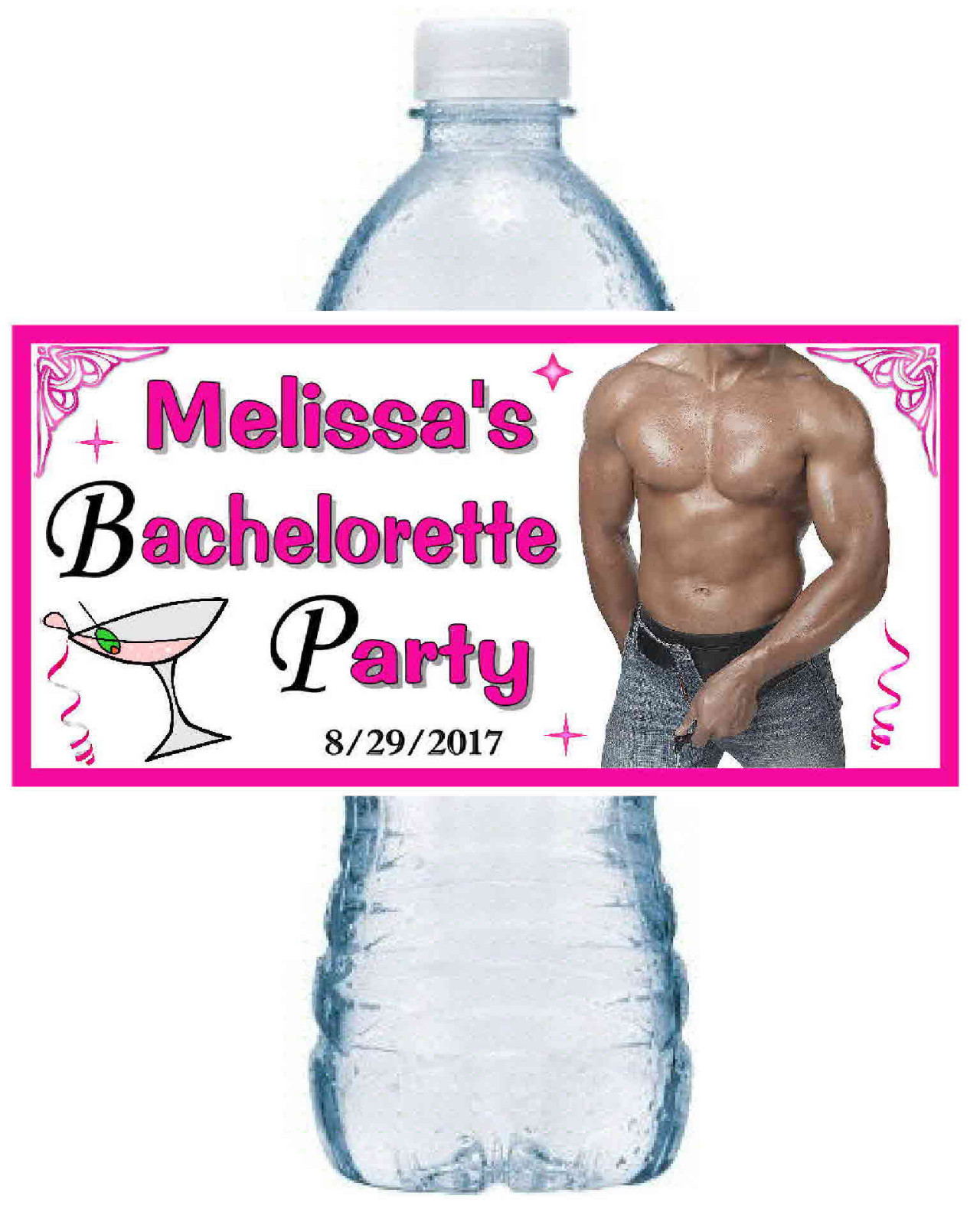 20 BACHELORETTE PARTY WATER BOTTLE LABELS ~ GLOSSY ~ WATERPROOF INK